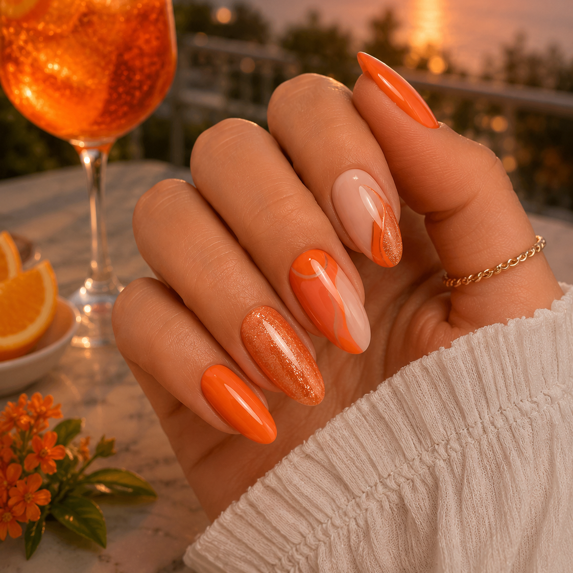 Aperol Nails – Der spritzige Sommertrend 2026