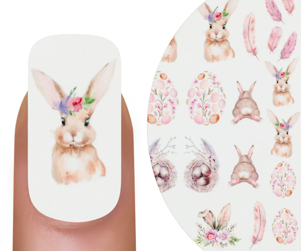 EmmiNail Watertattoo Easter Bunny Nail design EmmiNail