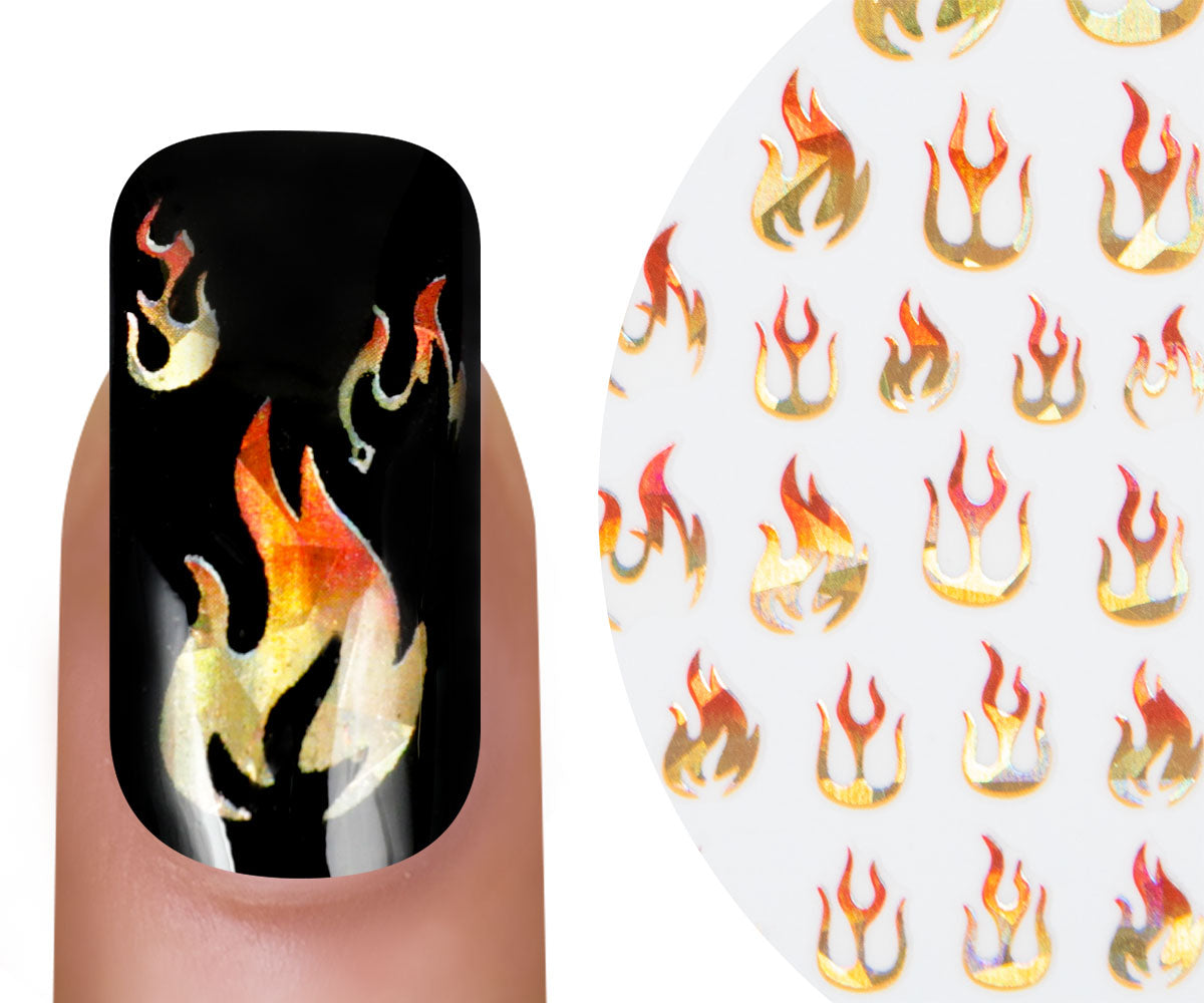 Autocollant laser holographique Emmi-Nail Flammes