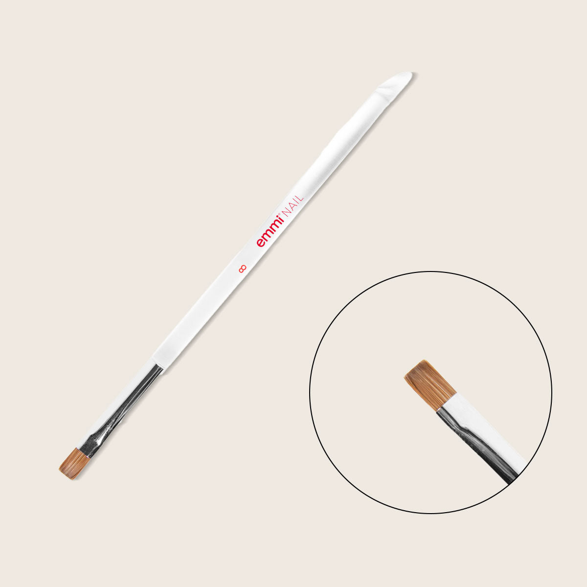 Emmi-Nail Gel Brush Size 8 Straight 100% Kolinsky