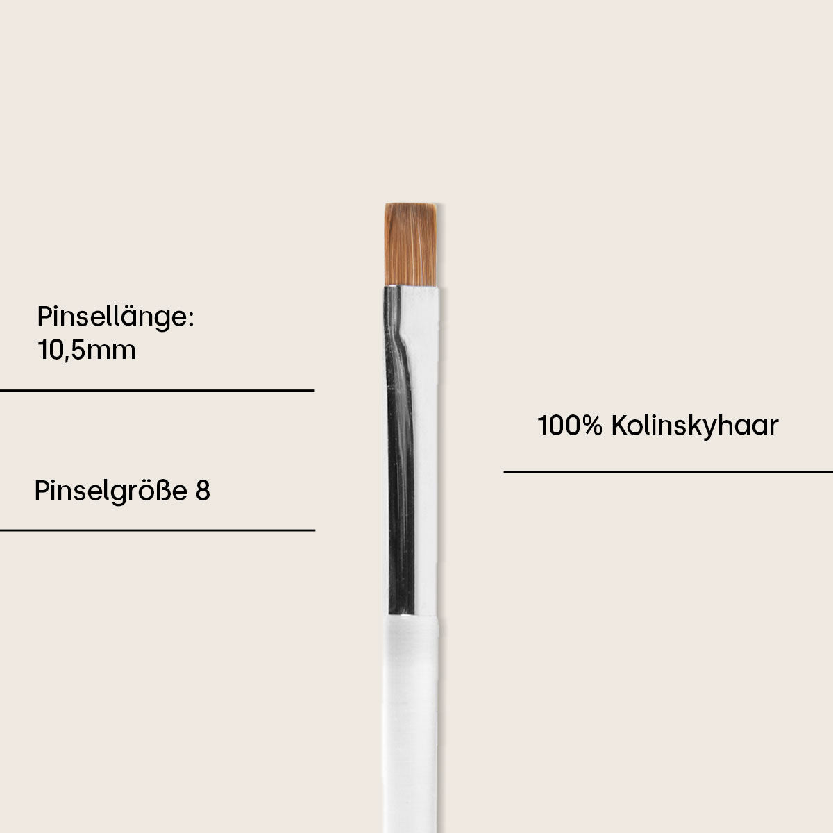 Emmi-Nail Gel Brush Size 8 Straight 100% Kolinsky