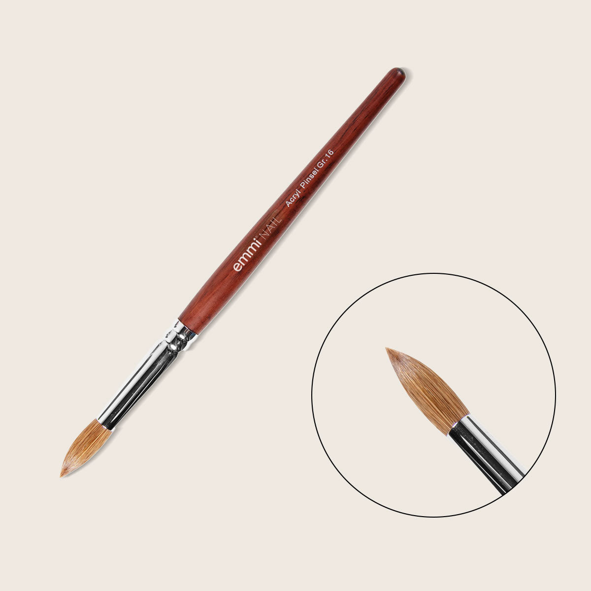 Emmi-Nail acrylic brush size 16, 100% real hair