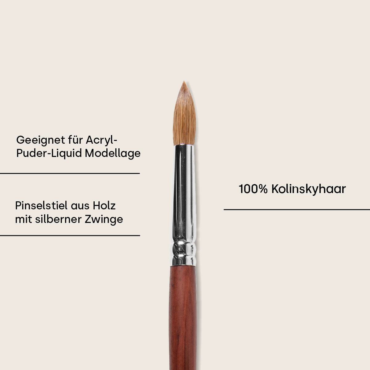 Emmi-Nail acrylic brush size 16, 100% real hair