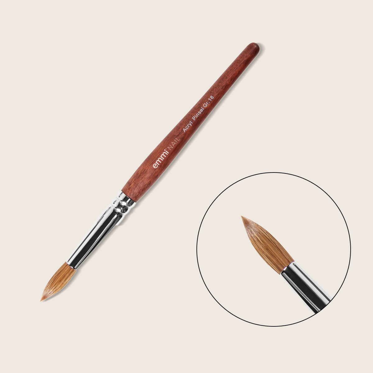 Emmi-Nail acrylic brush size 18, 100% real hair
