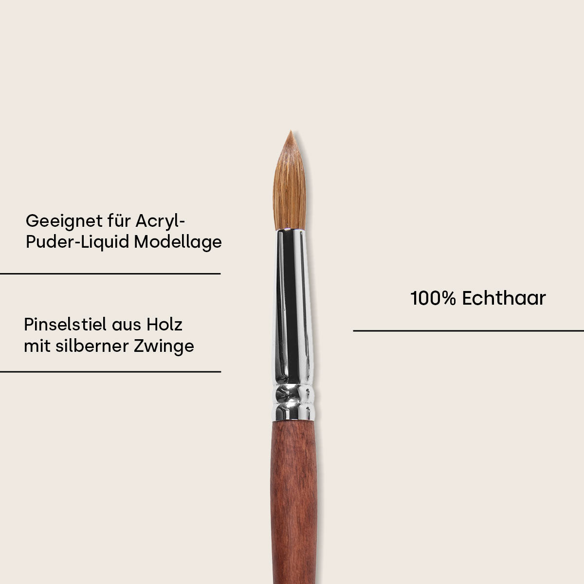 Emmi-Nail acrylic brush size 18, 100% real hair