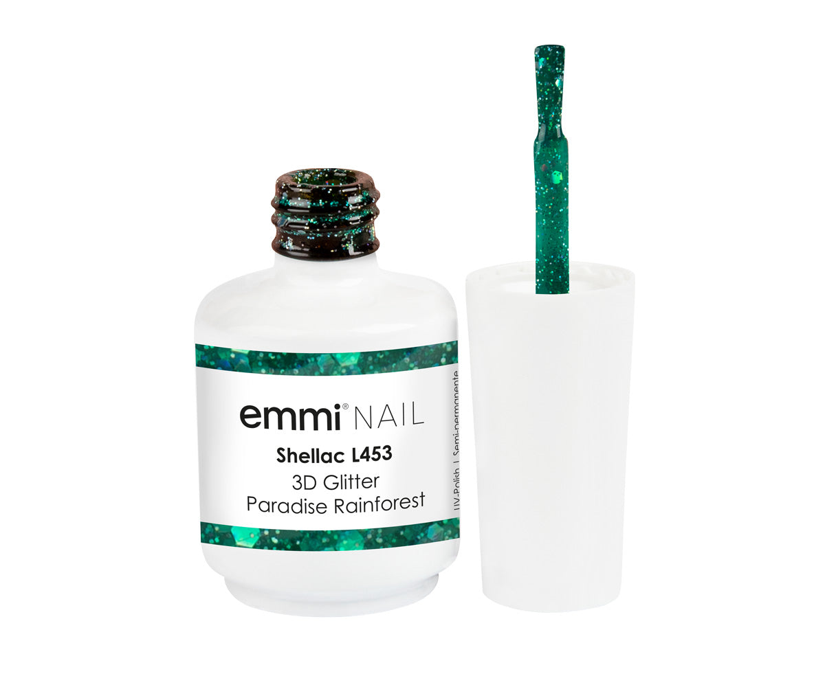 Shellac UV Polish 3D Glitter Paradise Rainforest 15ml -L453-