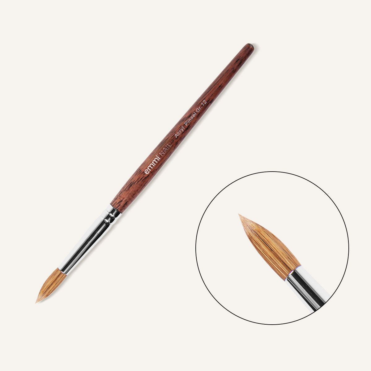 Emmi-Nail acrylic brush size 12, 100% real hair