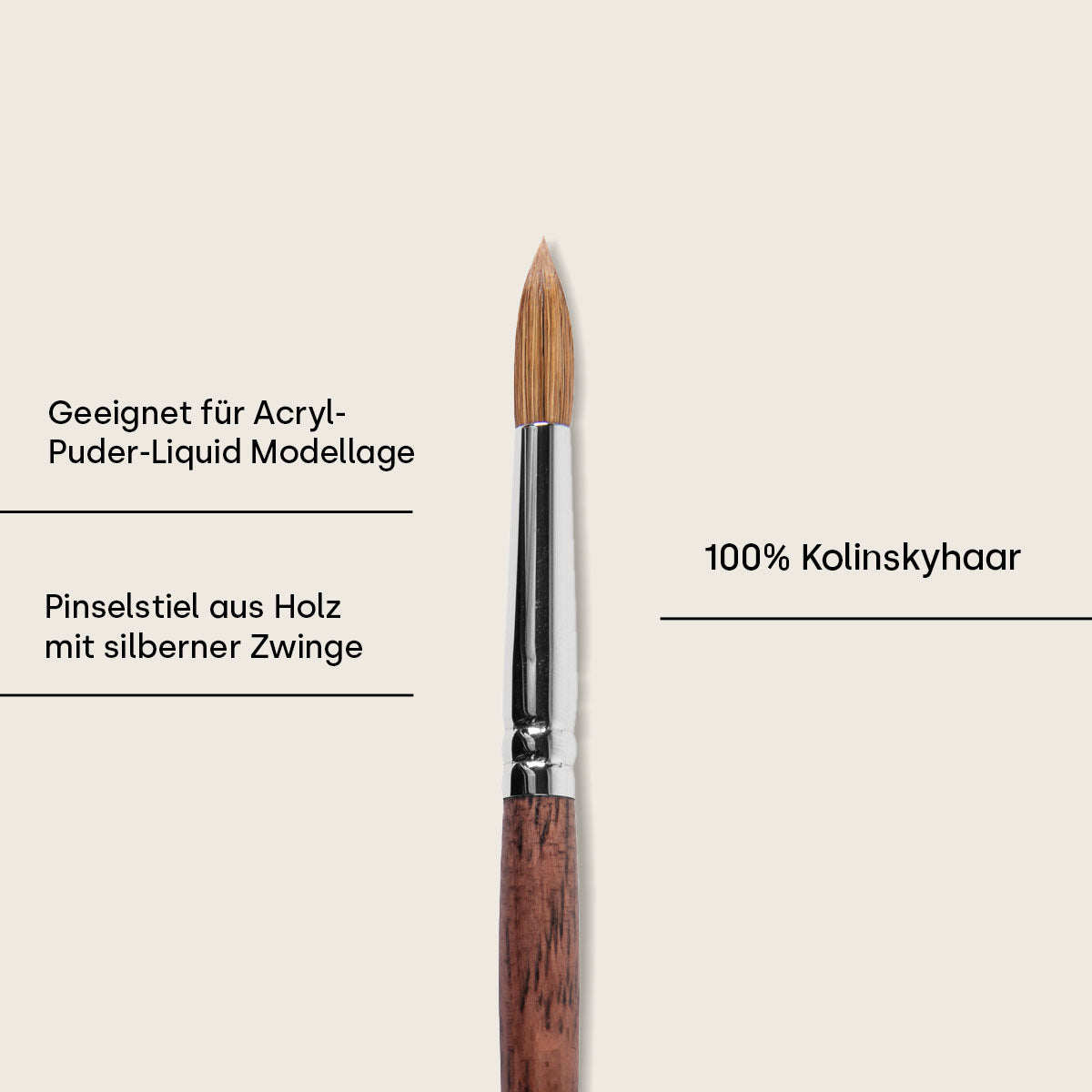 Emmi-Nail acrylic brush size 12, 100% real hair