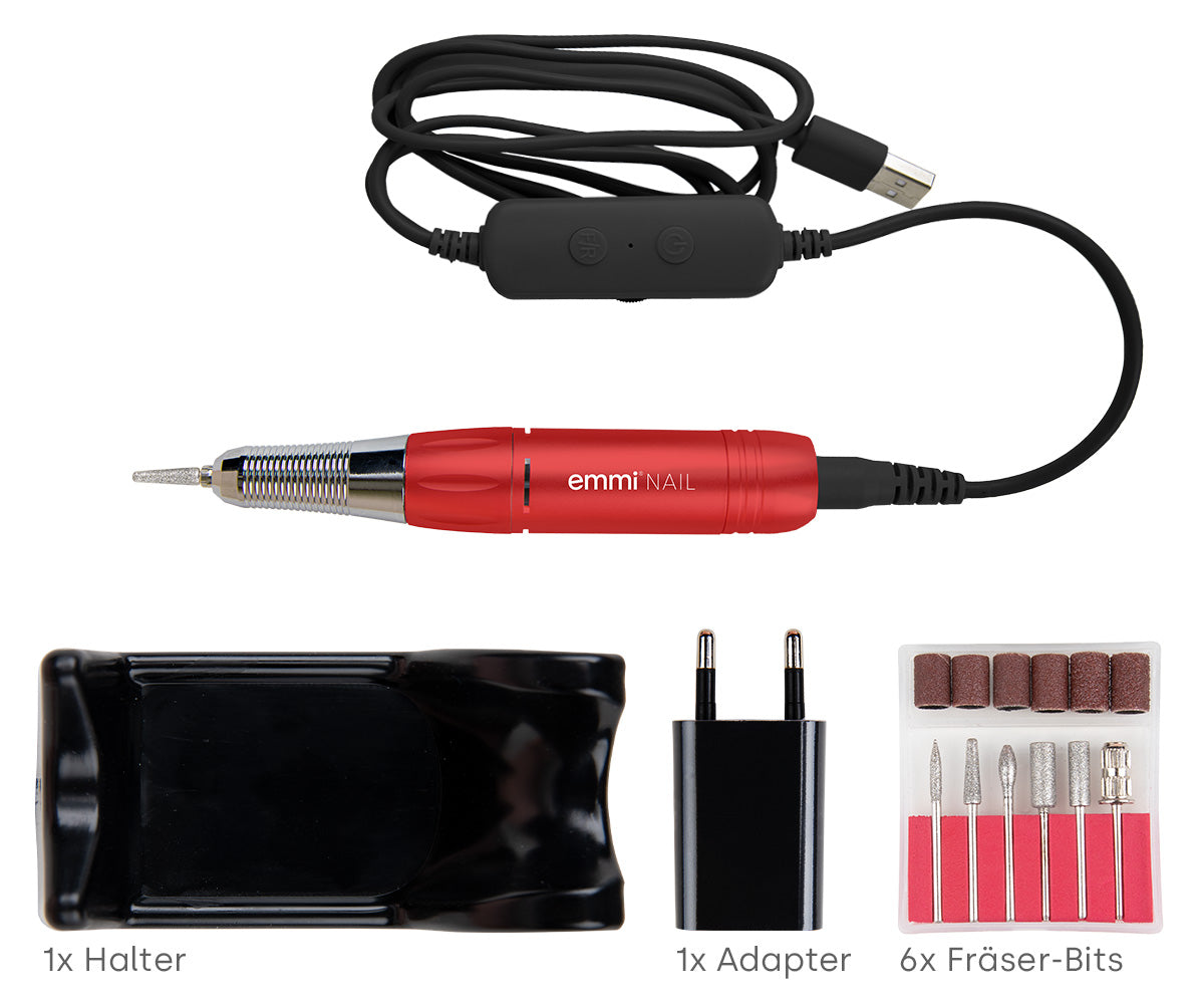 Emmi-Nail USB drill including bit set