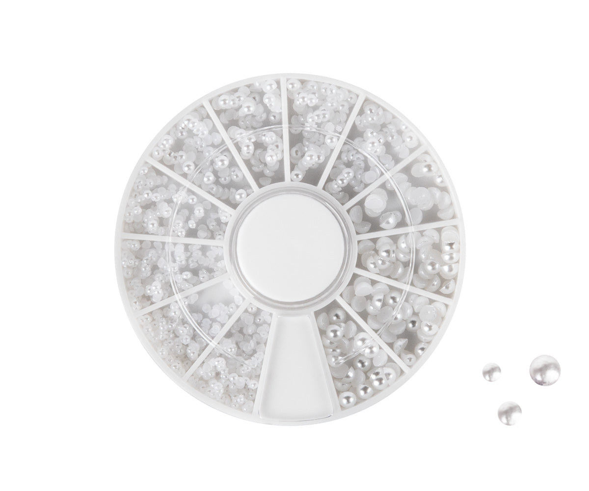Emmi-Nail Display Halbrunde Perlen "little white"