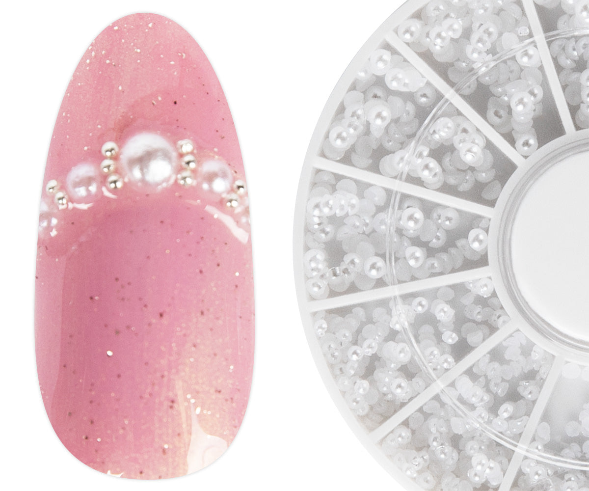 Emmi-Nail Display Halbrunde Perlen "little white"