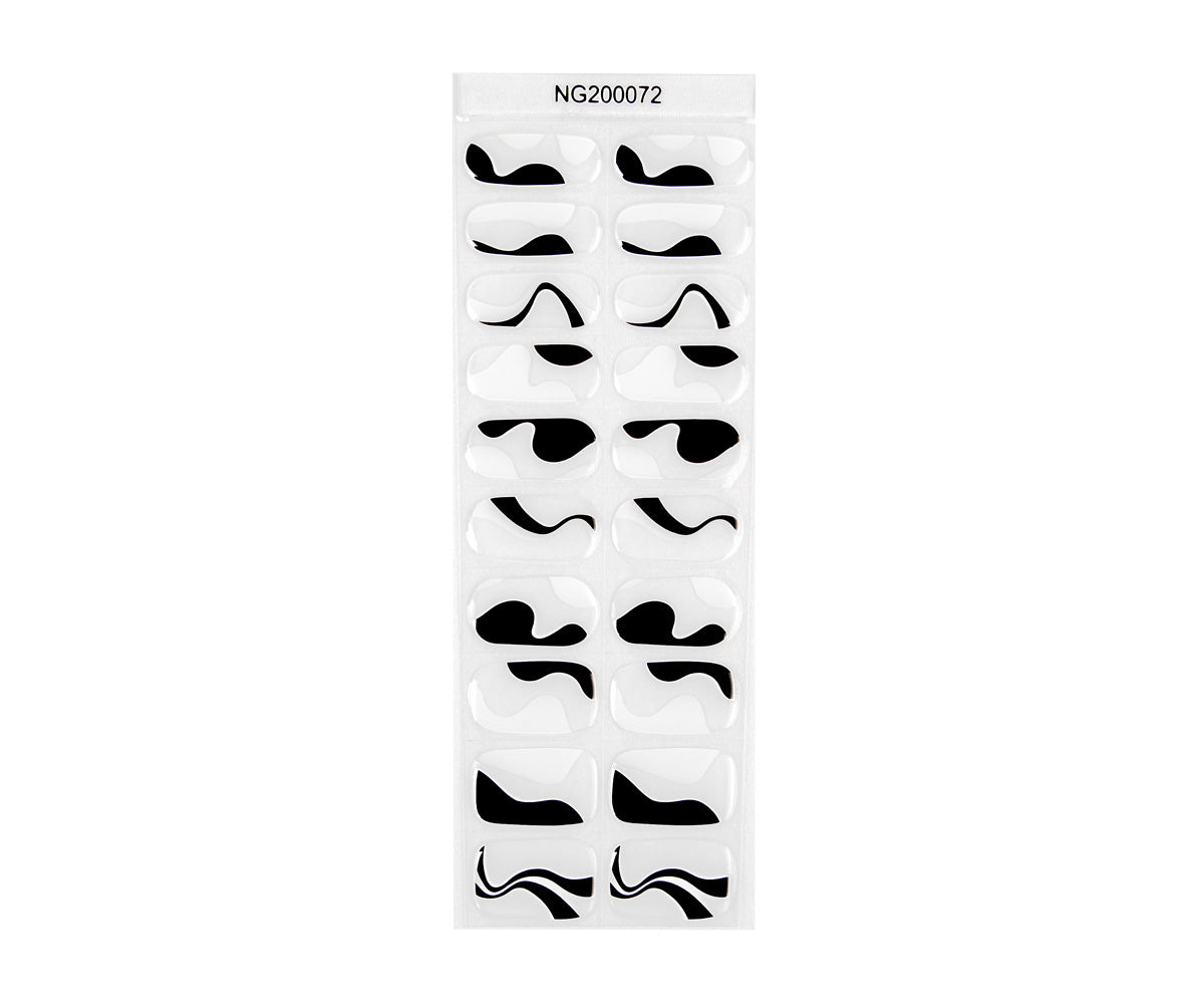 Feuilles à ongles en gel Emmi-Nail Black Waves 20 pièces.