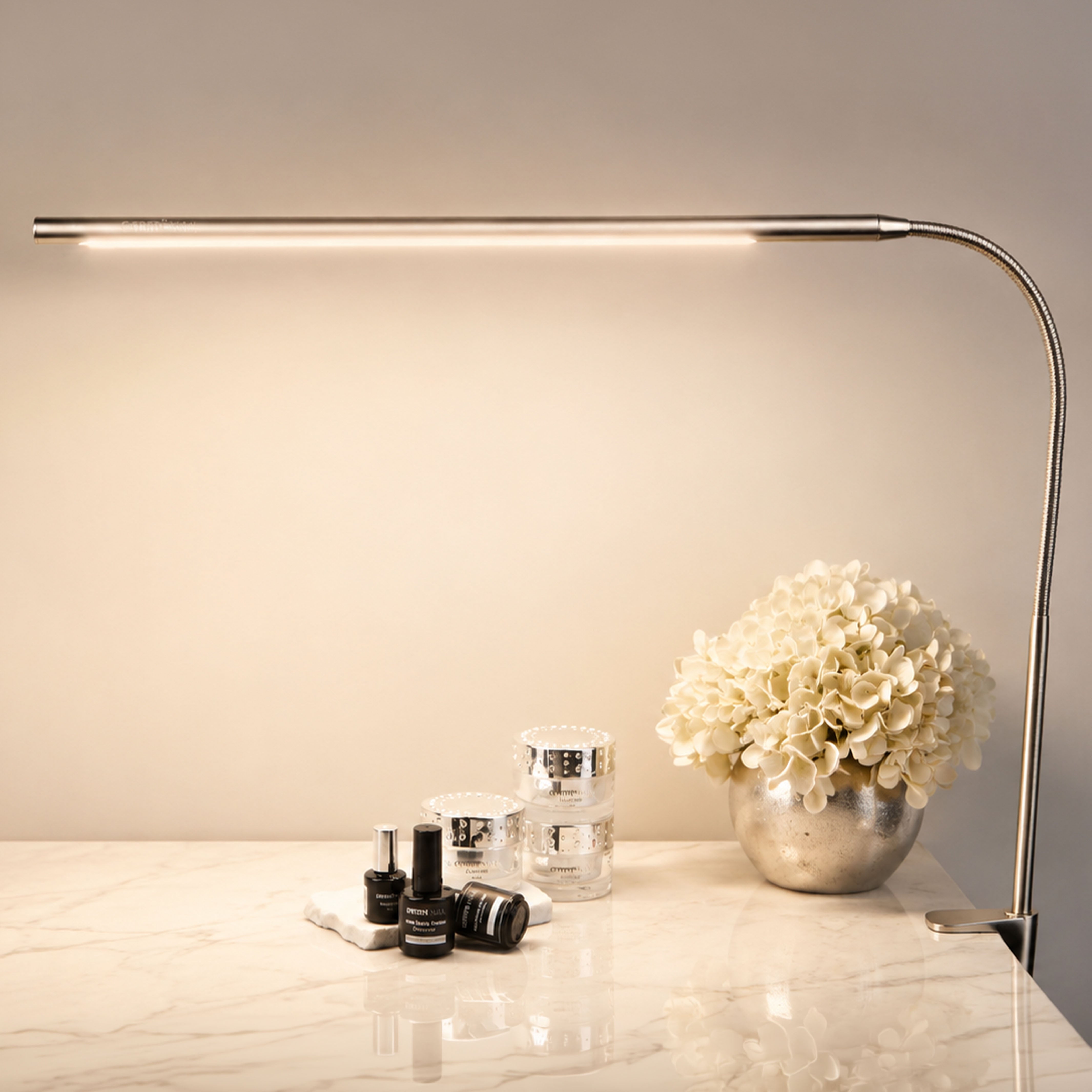 Emmi-Nail Flexi LED workplace light Stainless Steel