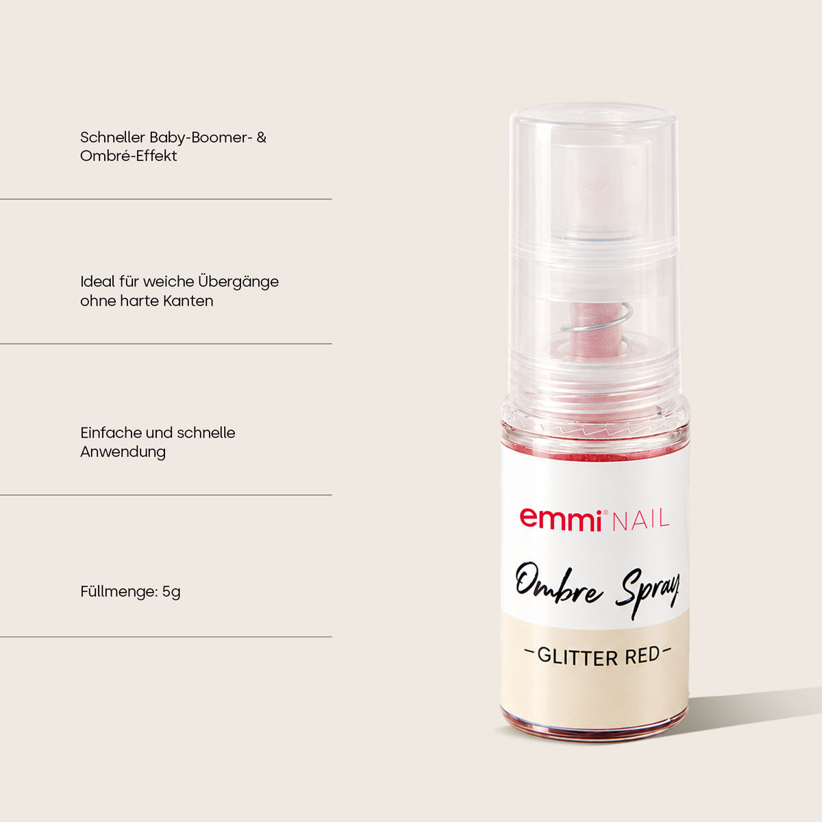 Baby Boomer Ombré Spray glitter red 5g