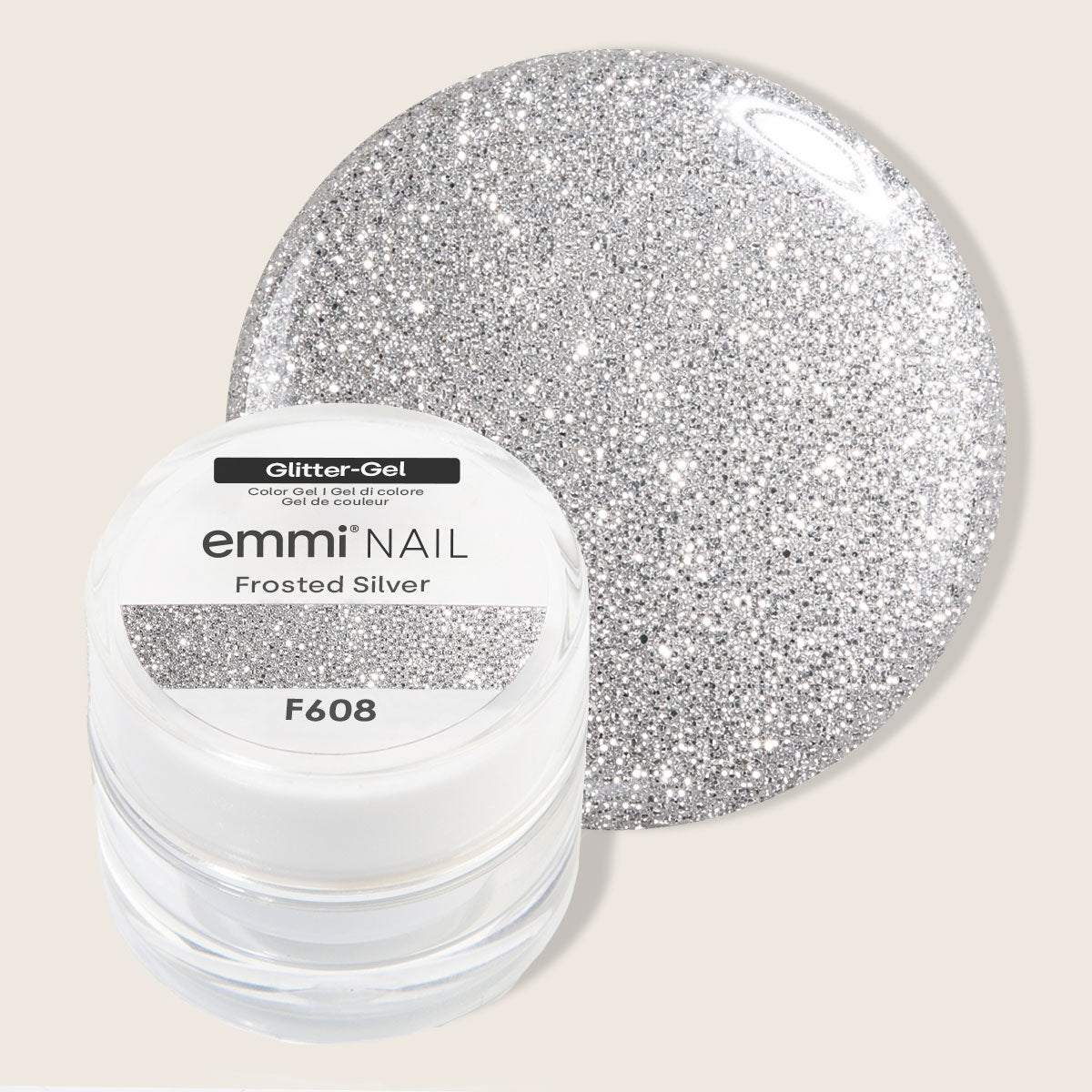 Emmi-Nail Glittergel Frosted Silver 5ml -F608-