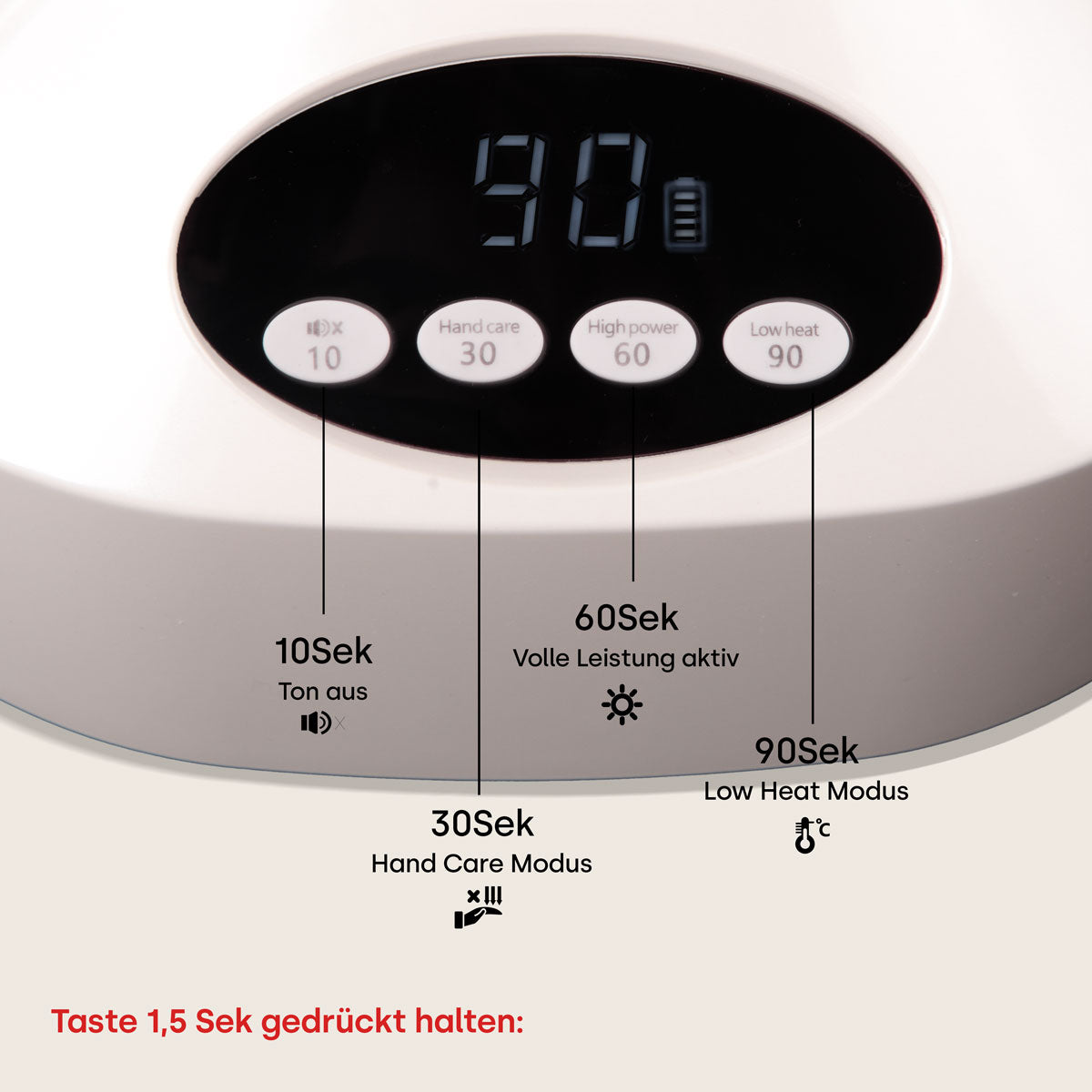 emmi Power 68 UV LED lampa za nokte bela baterijska