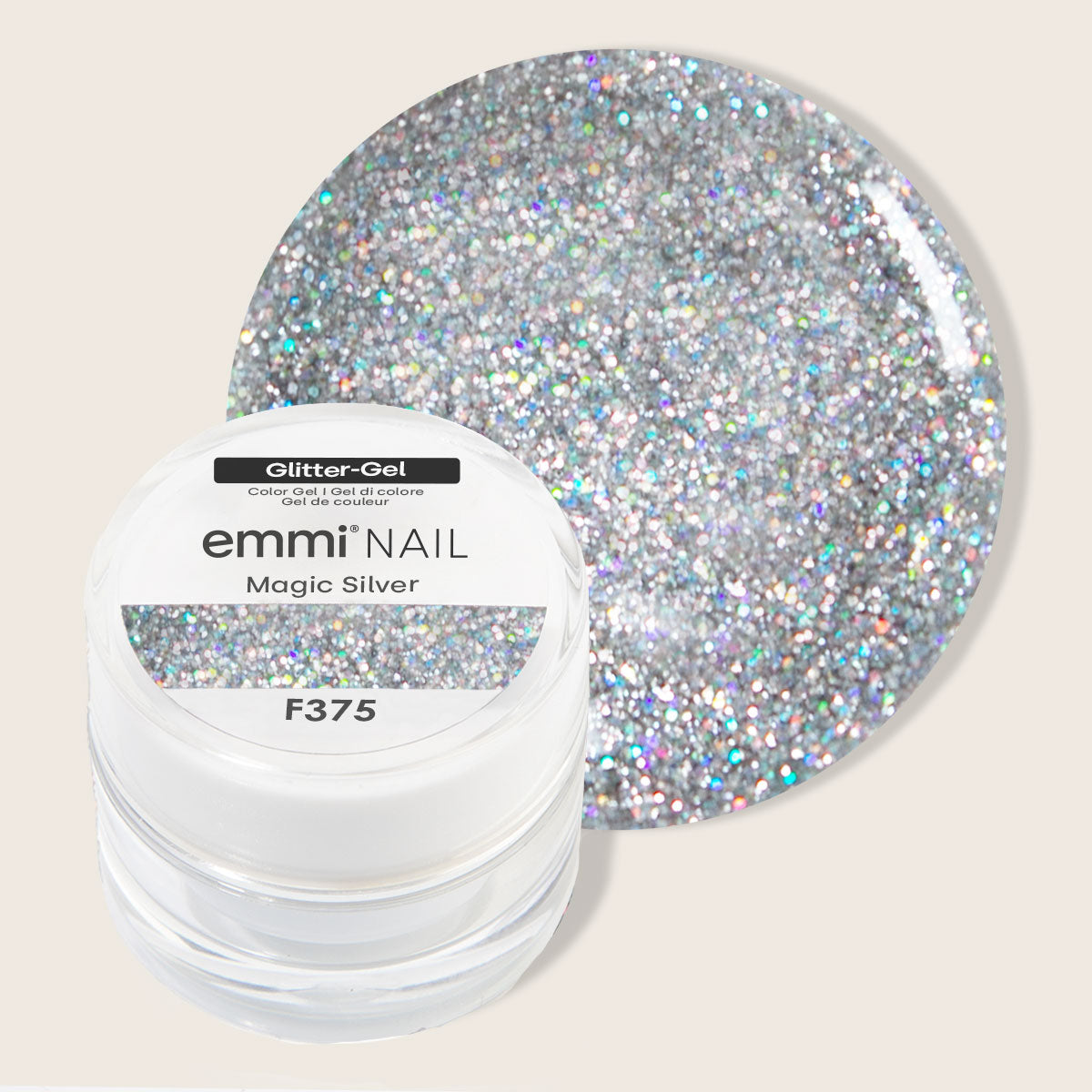 Emmi-Nail Glitter Gel Magic Silver 5ml -F365-