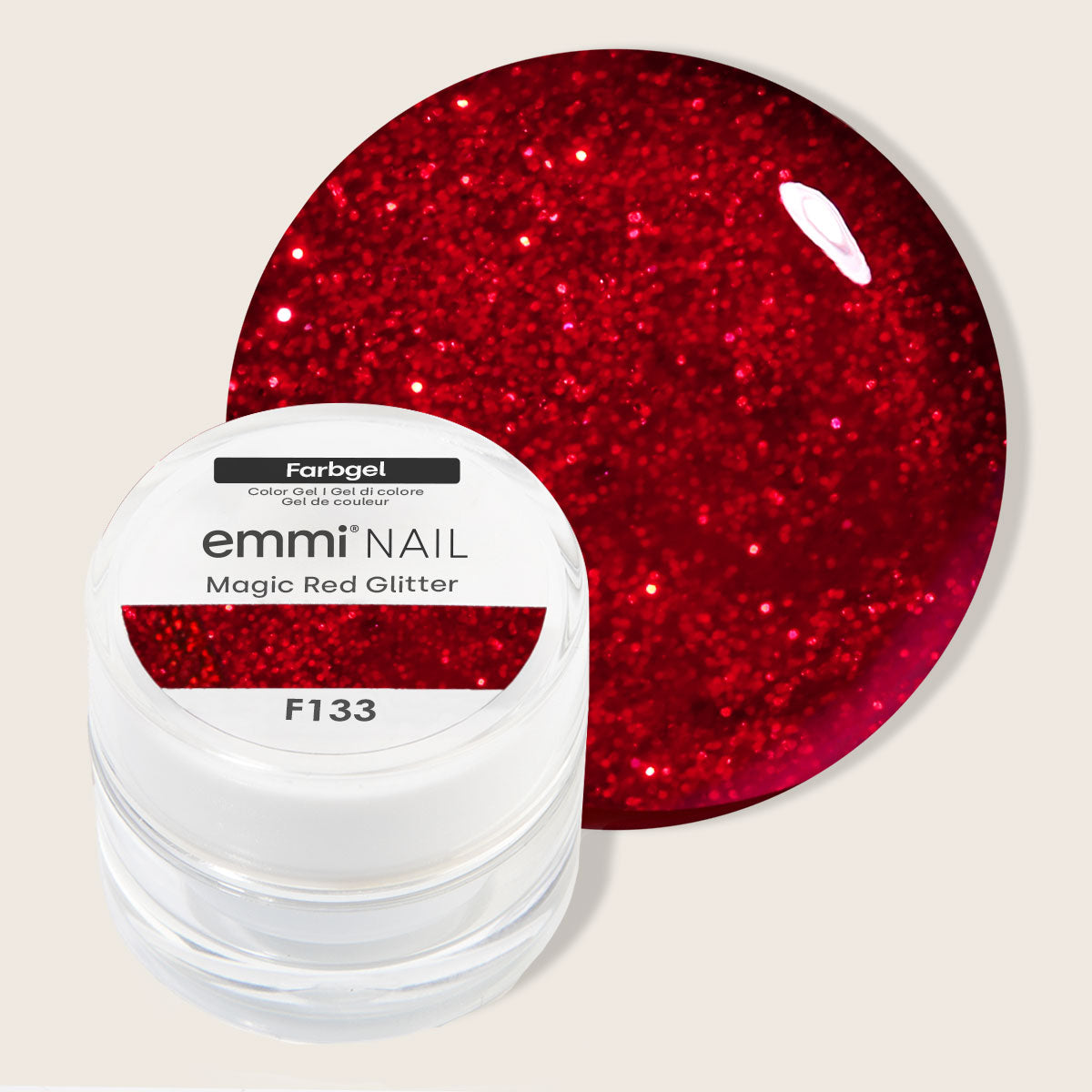 Emmi-Nail Farbgel Magic Red Glitter 5ml -F133-