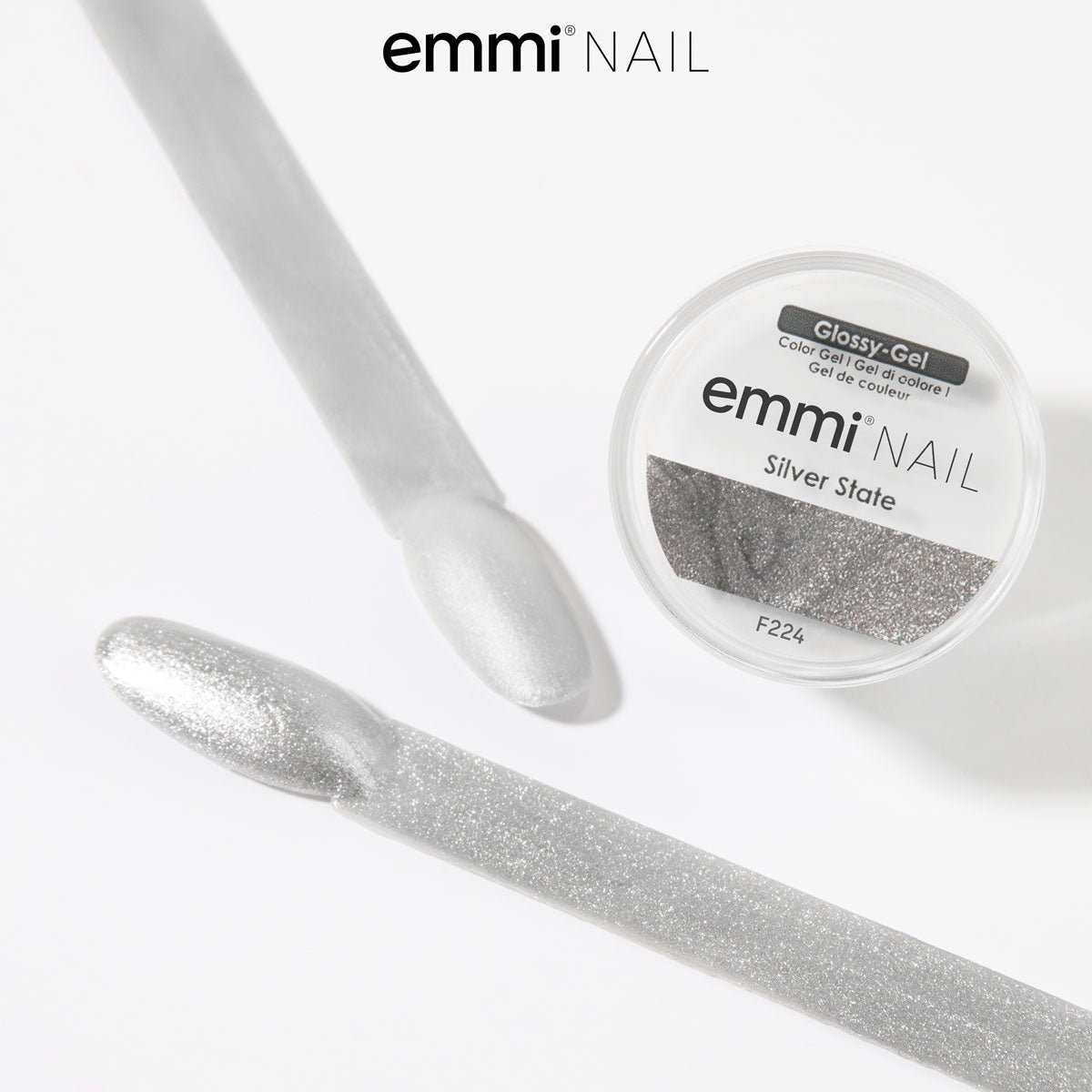 Emmi Nail Glossy Gel Silver State 5ml -F224-