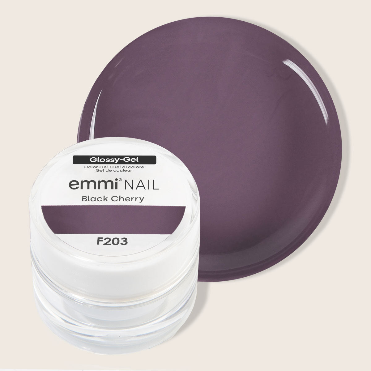 Gel brillant pour ongles Emmi Cerise noire 5 ml -F203-