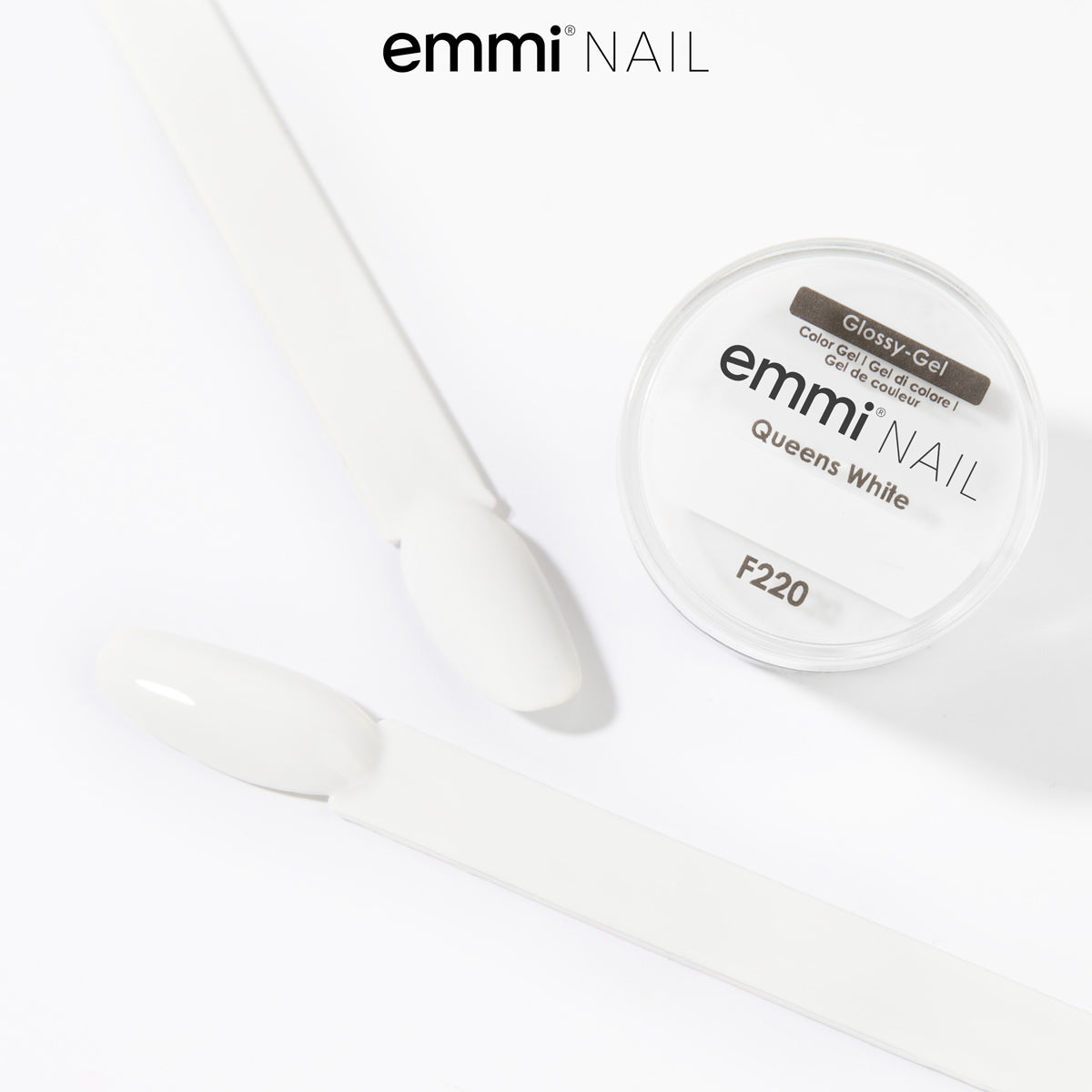 Emmi Nail Glossy Gel Queens white 5ml -F220-