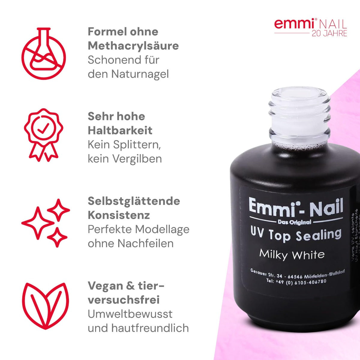 Emmi-Nail UV/LED-Top Sealing Milky White 15ml