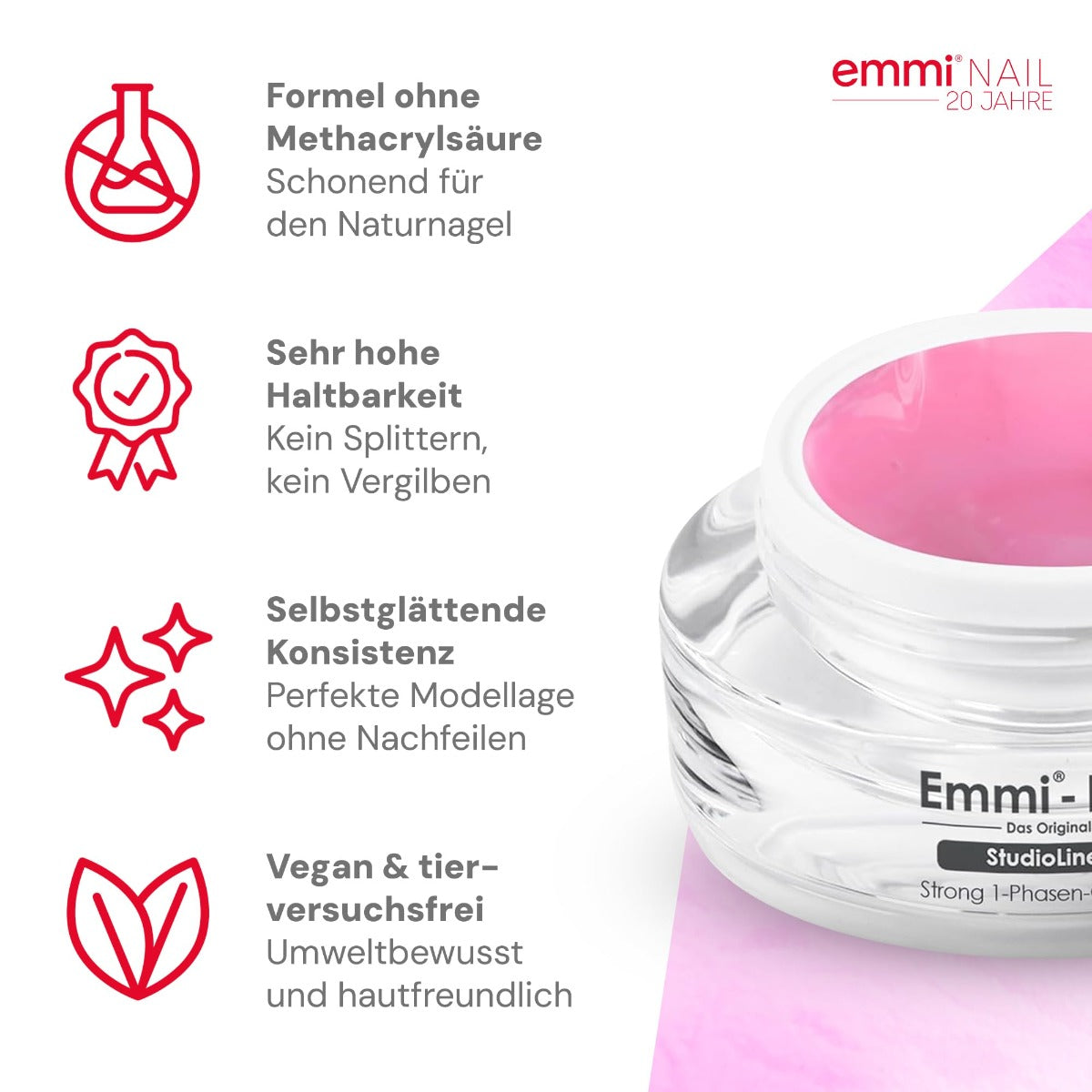 Emmi-Nail Studioline Strong 1-Phasen-Gel Pink 15ml