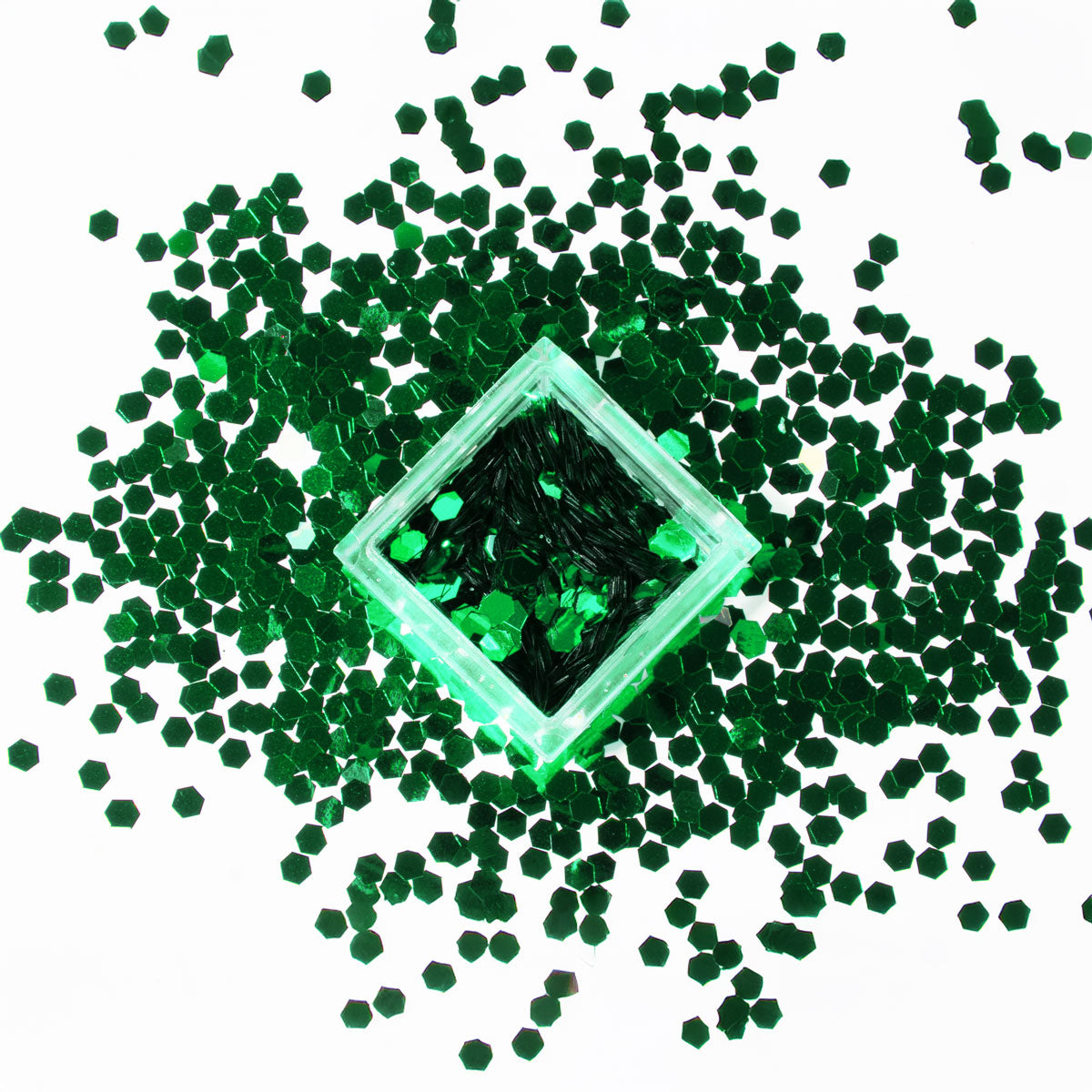 Effet paillettes grandes vertes