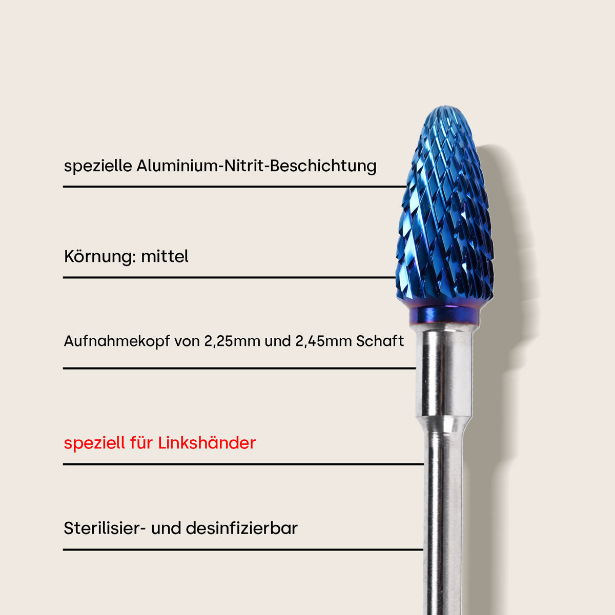 Emmi-Nail Titan Bit für Linkshänder *medium*