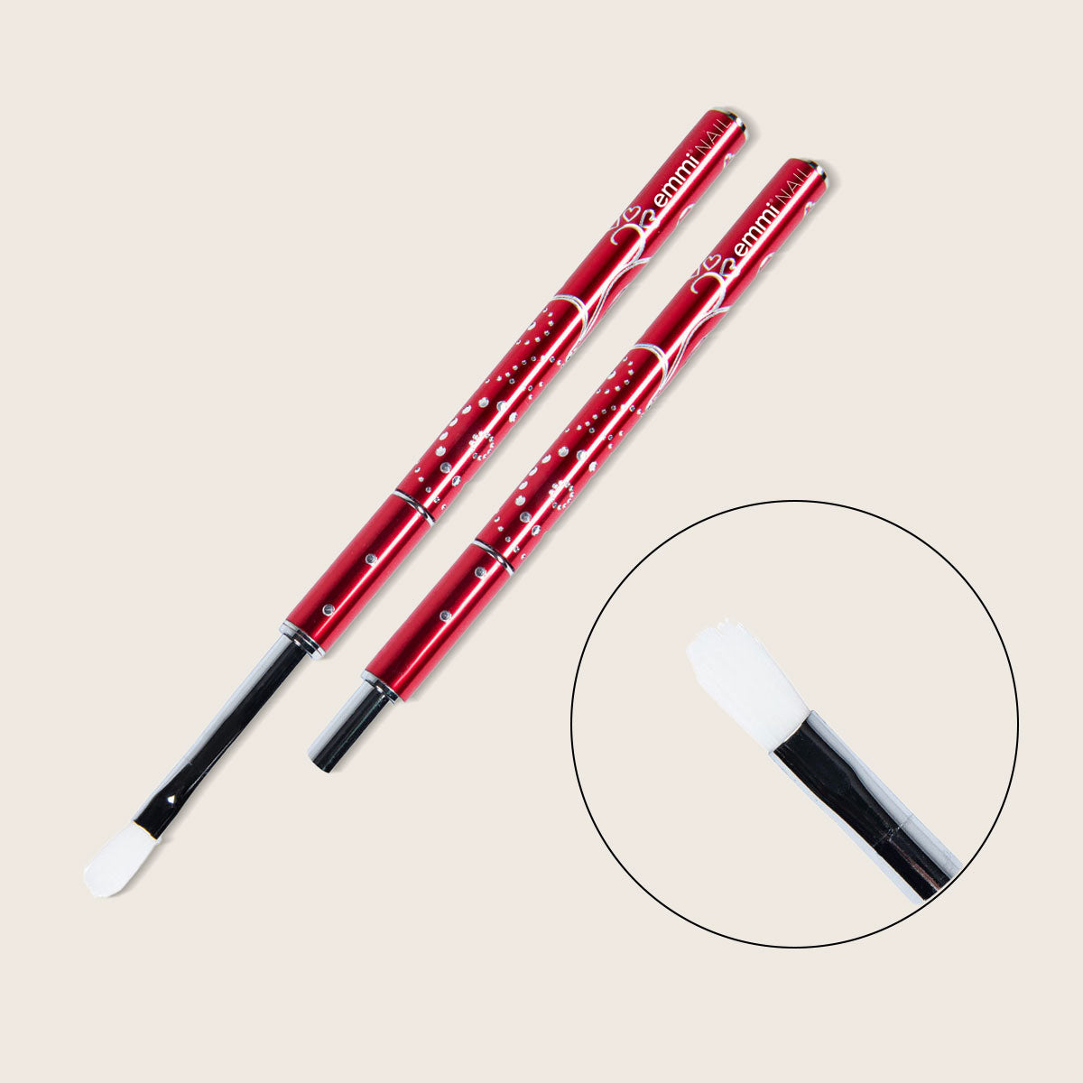 Rhinestone brush red size 4, oval