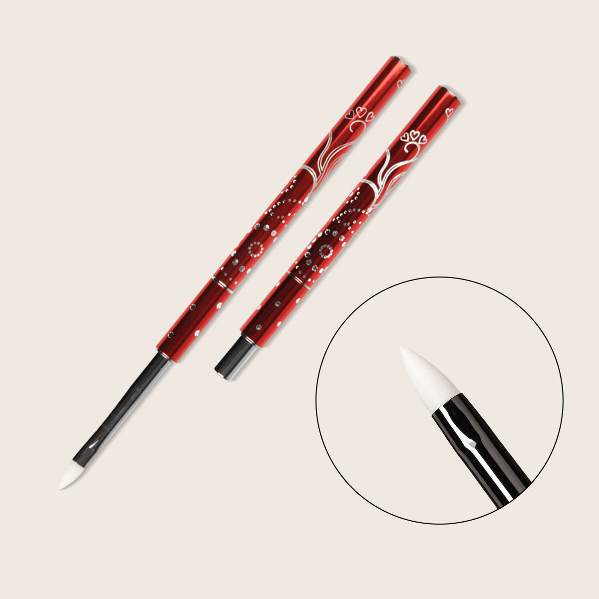 Strasspinsel rot Gr.4, Katzenzunge