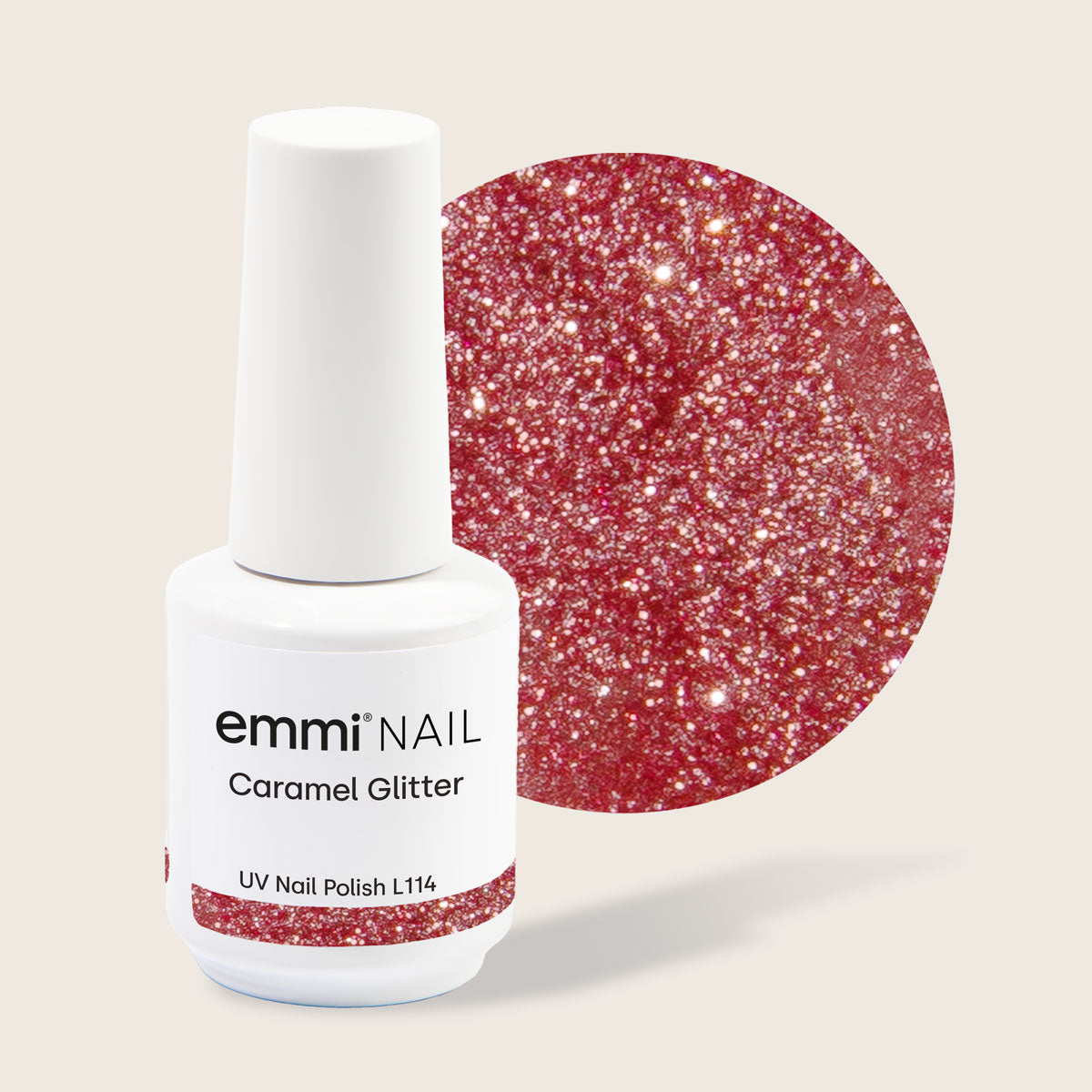 Shellac UV Polish Caramel Glitter 15ml -L114-