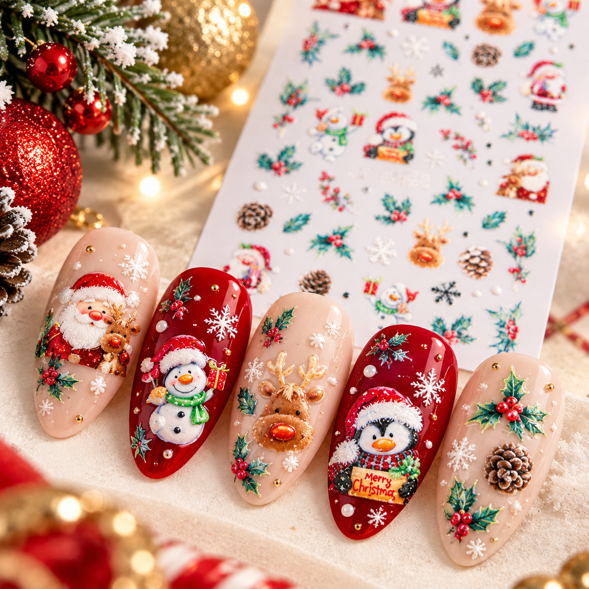 5D nalepnice za nail art, Božić 2