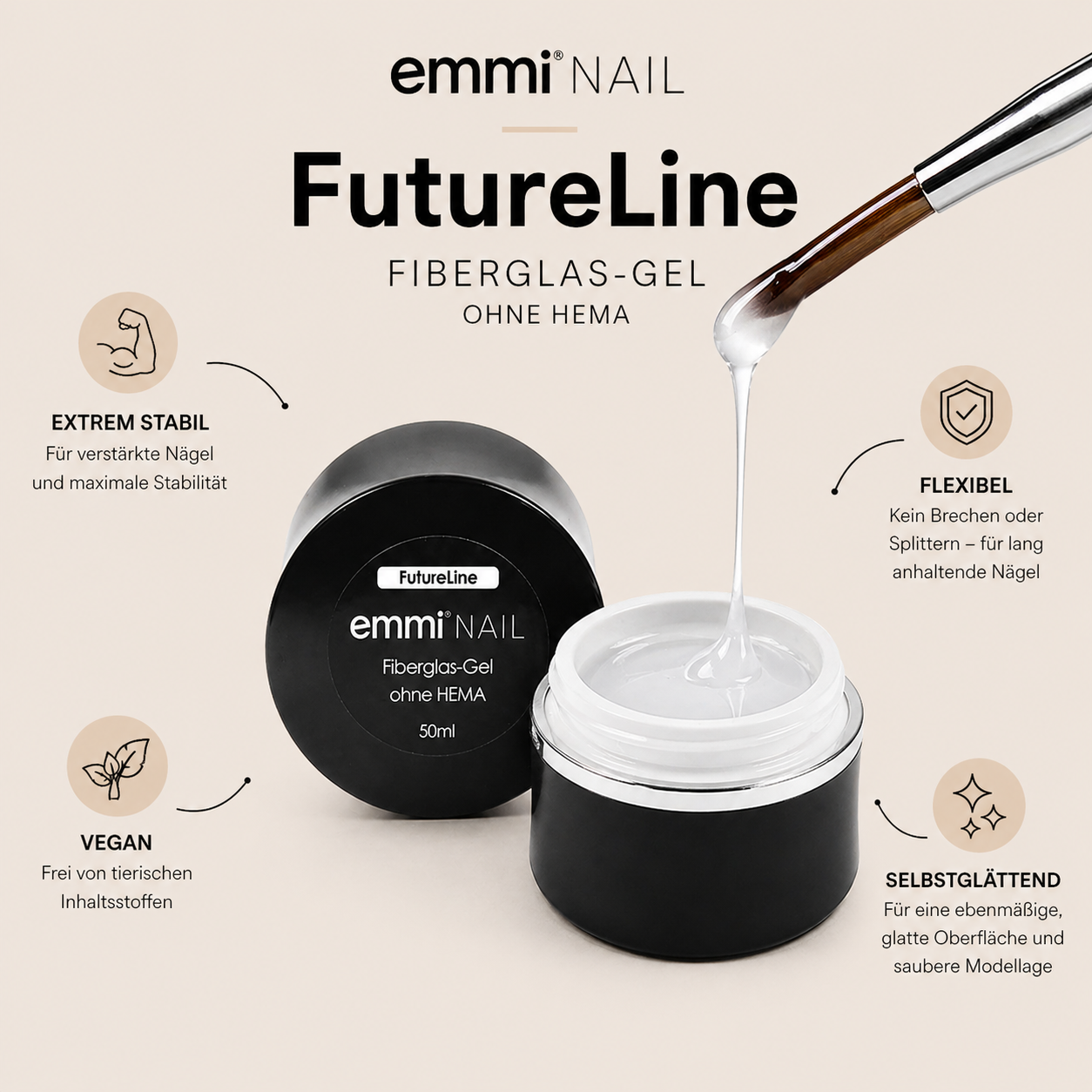 Futureline Fiberglas-Gel 50ml ohne HEMA