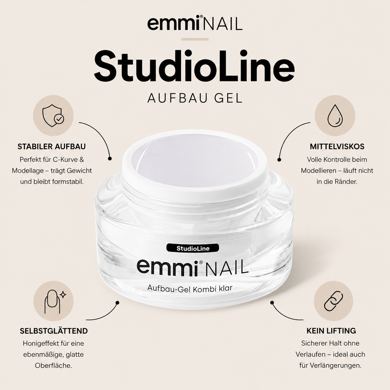 Emmi-Nail Studioline Aufbau-Gel Kombi klar