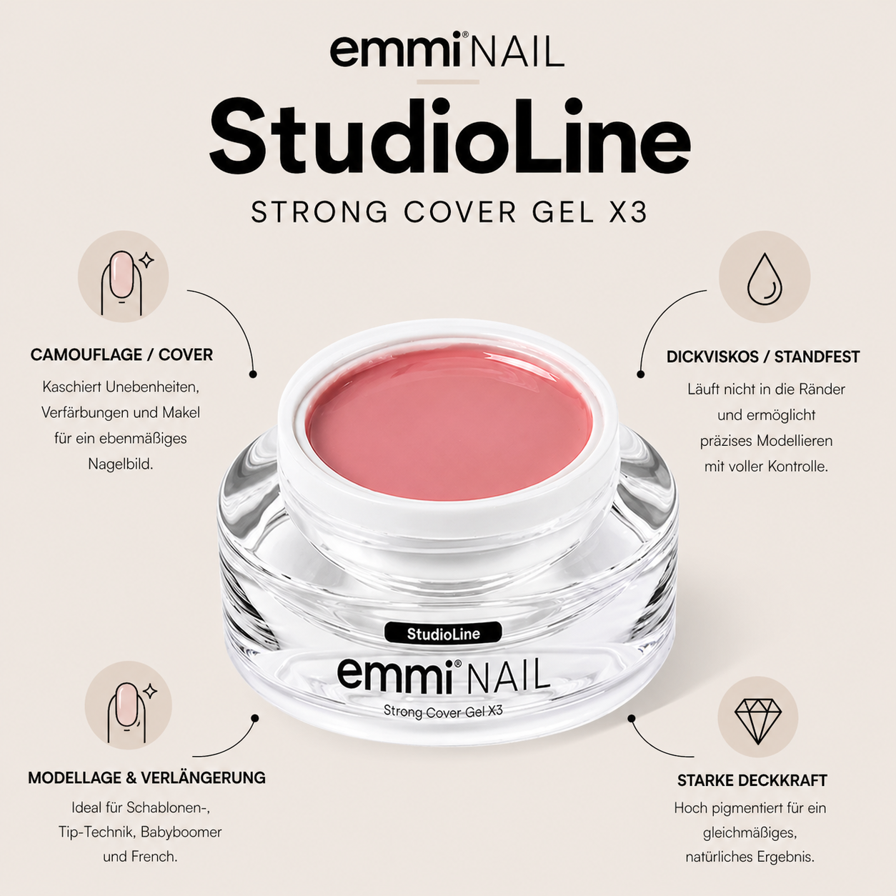 Emmi-Nail Studioline Strong Cover-Gel X3