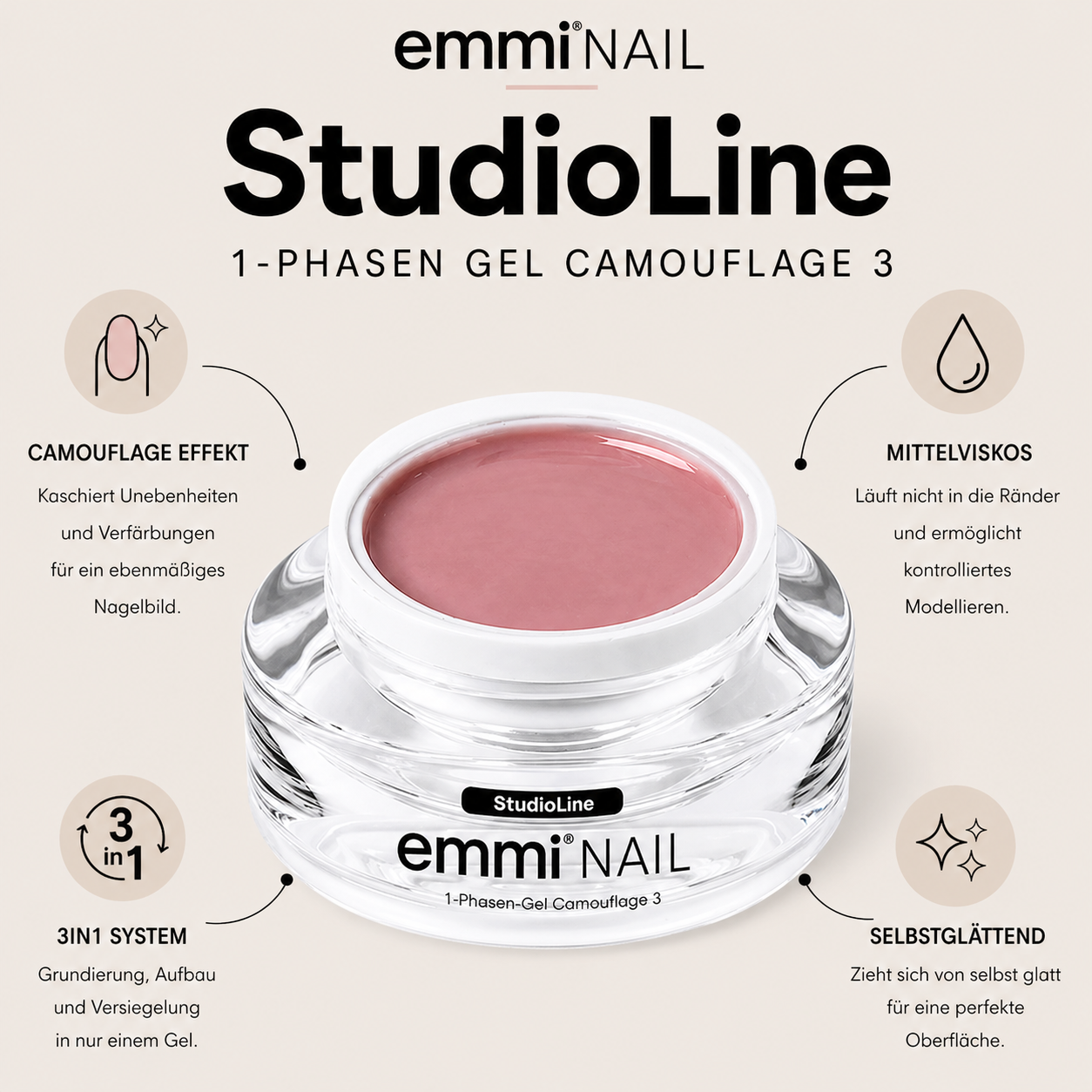 Emmi-Nail Studioline 1-Phase Gel Camouflage -3- 15ml