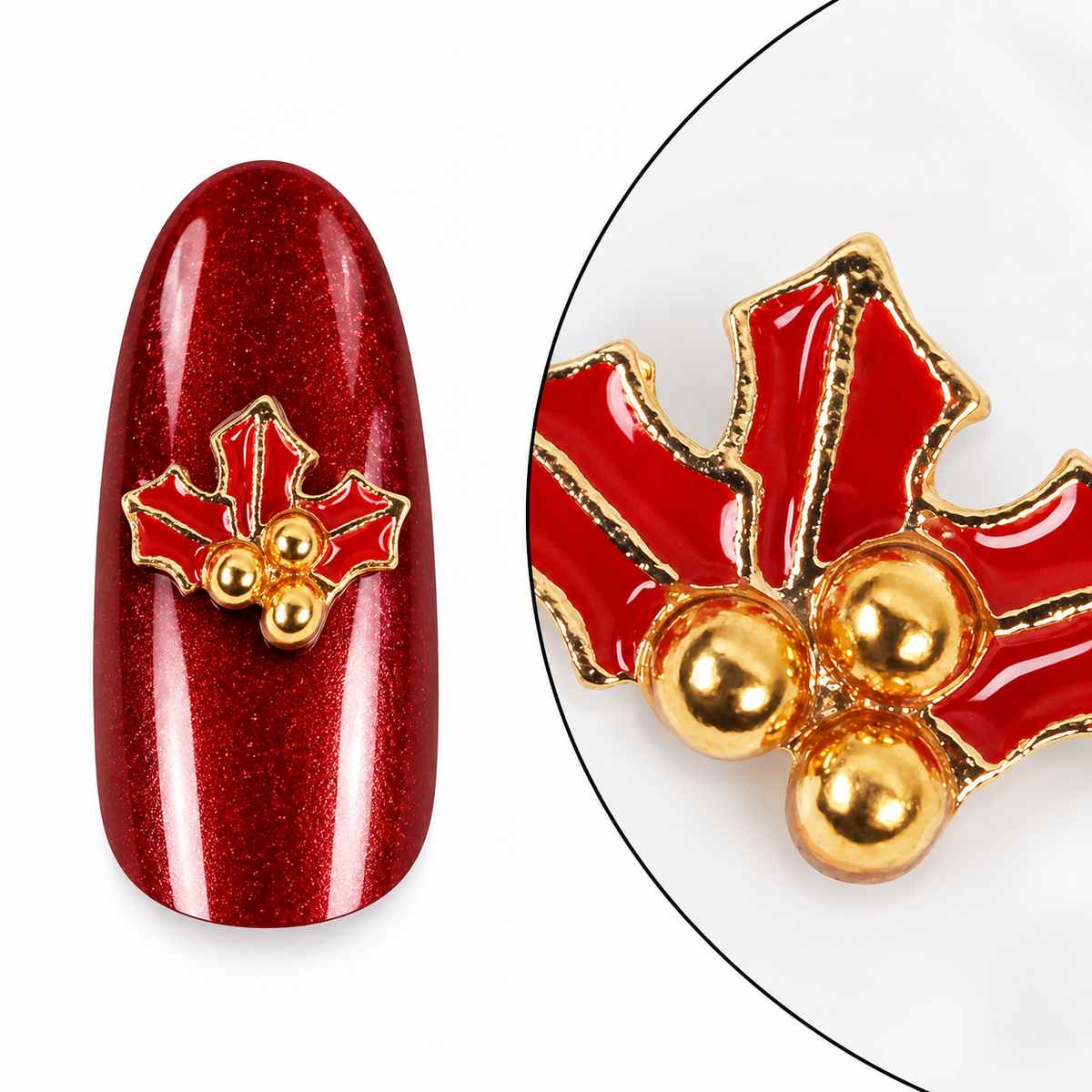 Nail Charm Misteln rot