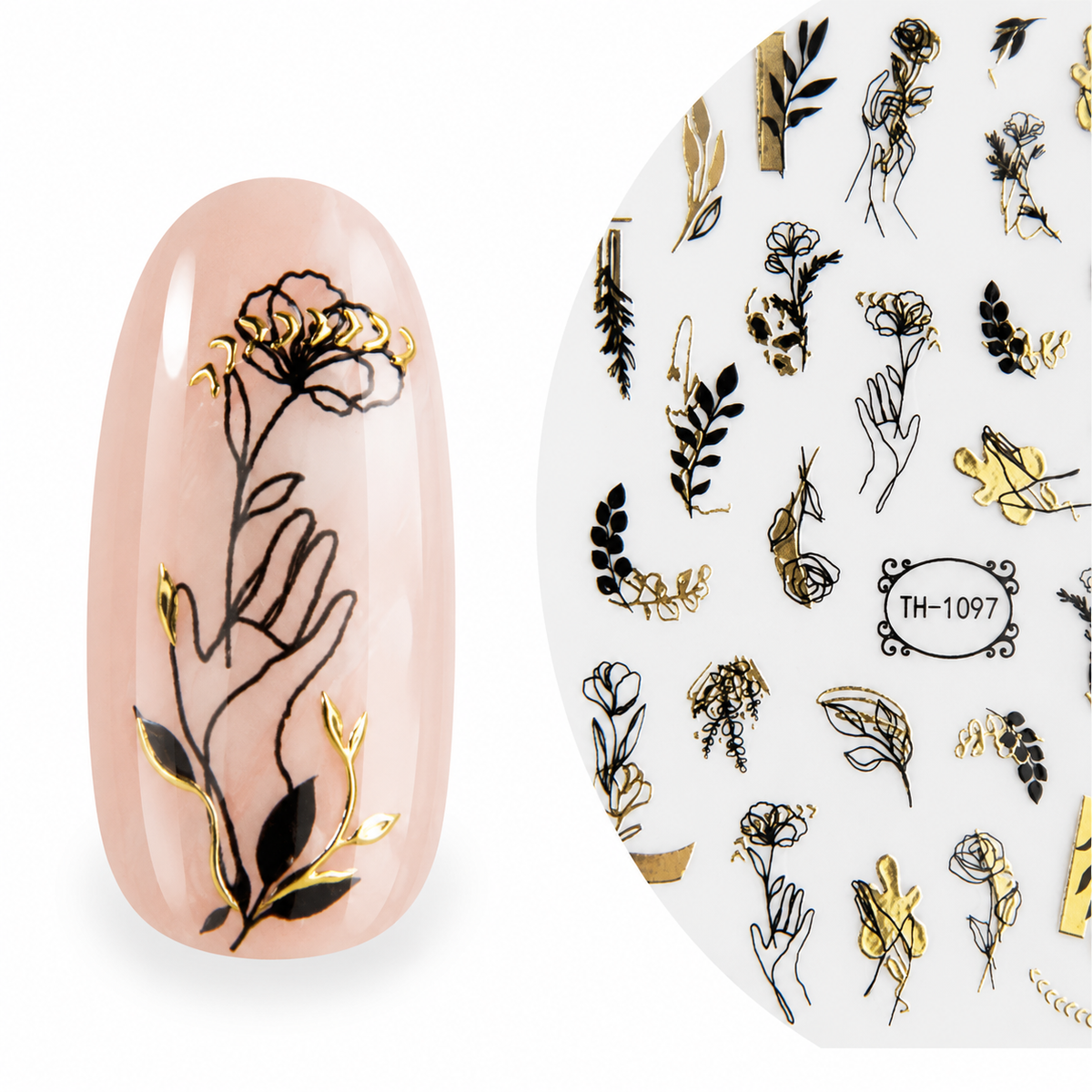 Autocollants pour ongles Emmi-Nail 3D Art Roses foncées