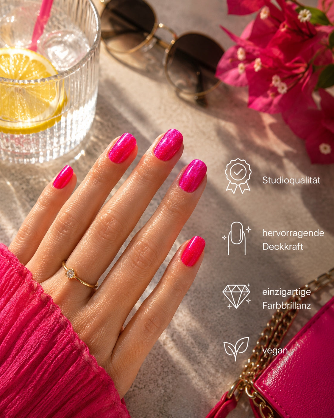 Gel de couleur Emmi-Nail Rose fluo chaud 5 ml -F134-
