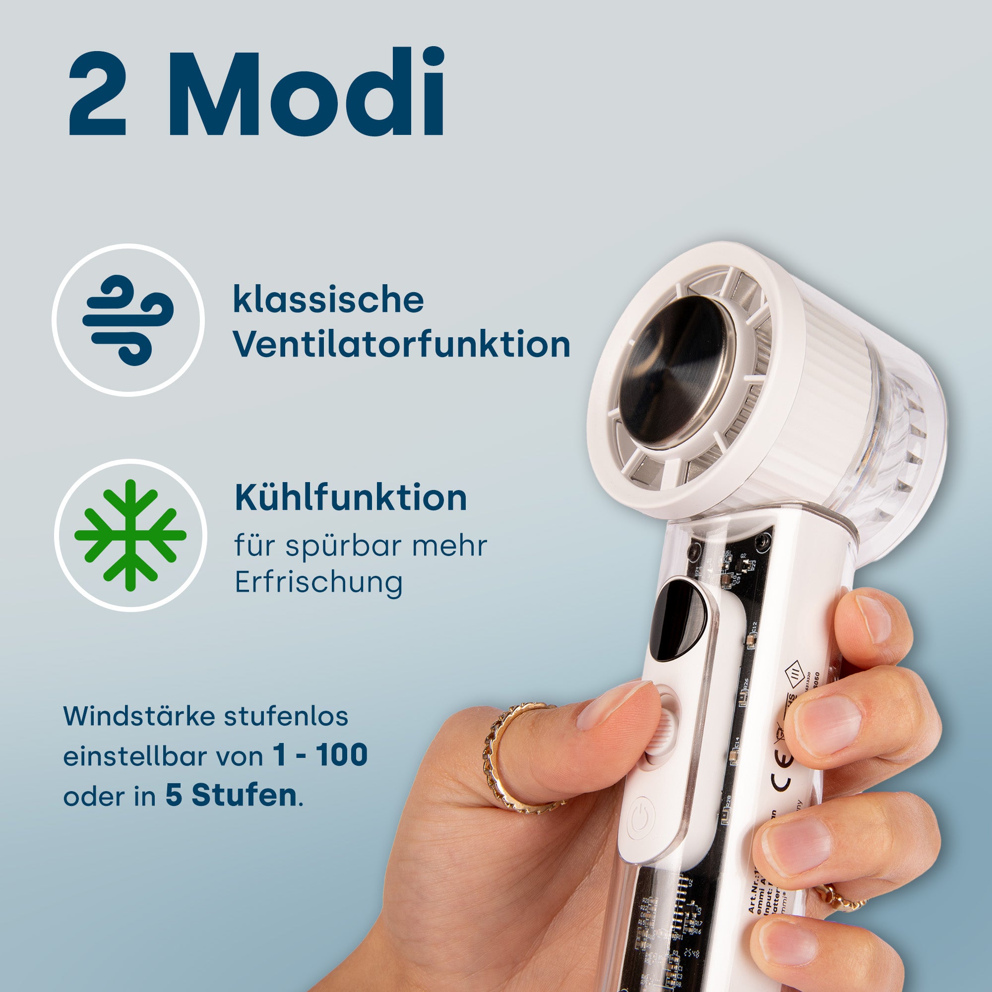 Mini-ventilateur Emmi-Air avec fonction rafraîchissante