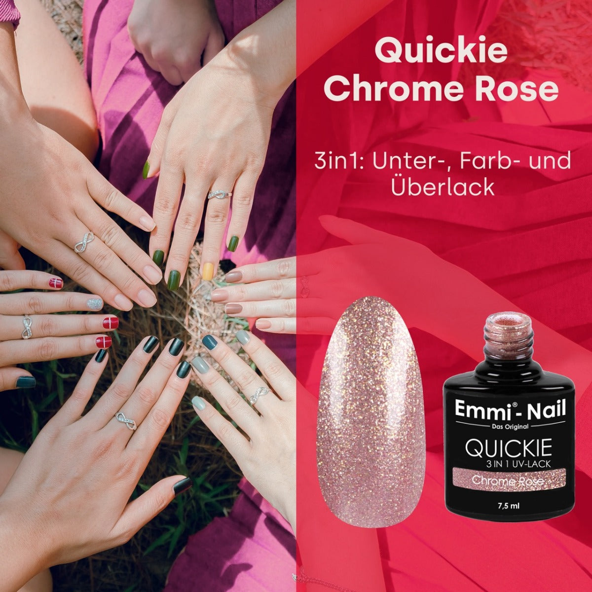 Emmi-Nail Quickie Chrome Rose 3in1 -L048-