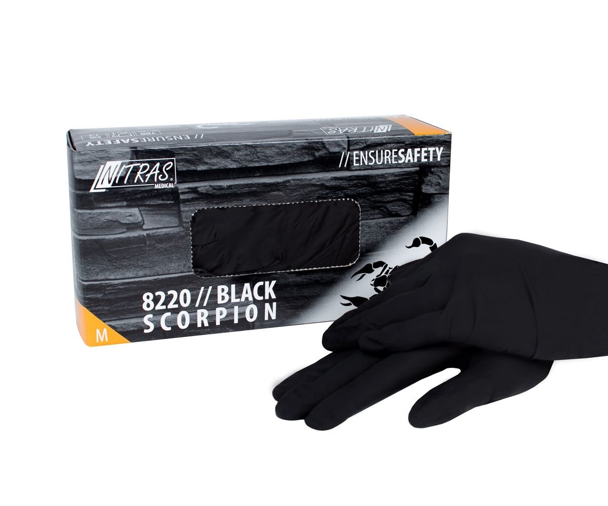 Latexhandschuhe schwarz Größe M mit Packung