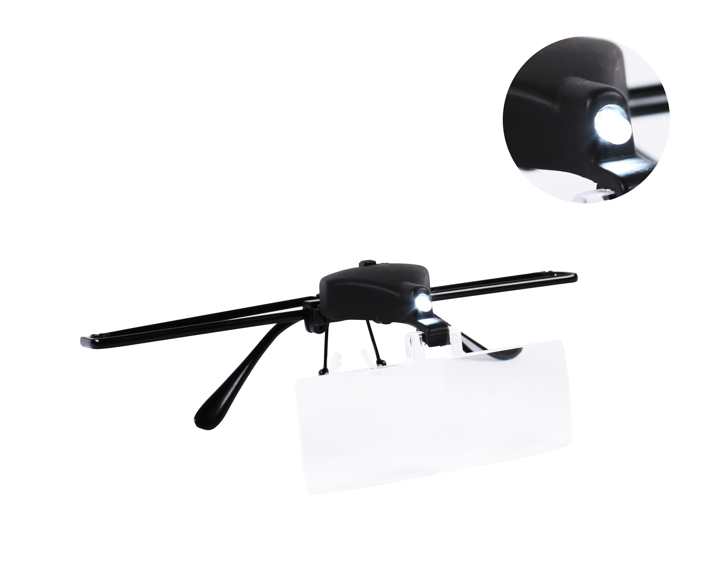 LED Lupenbrille (inkl. 3 Vergrößerungen (1,5x / 2,5x / 3,5x)