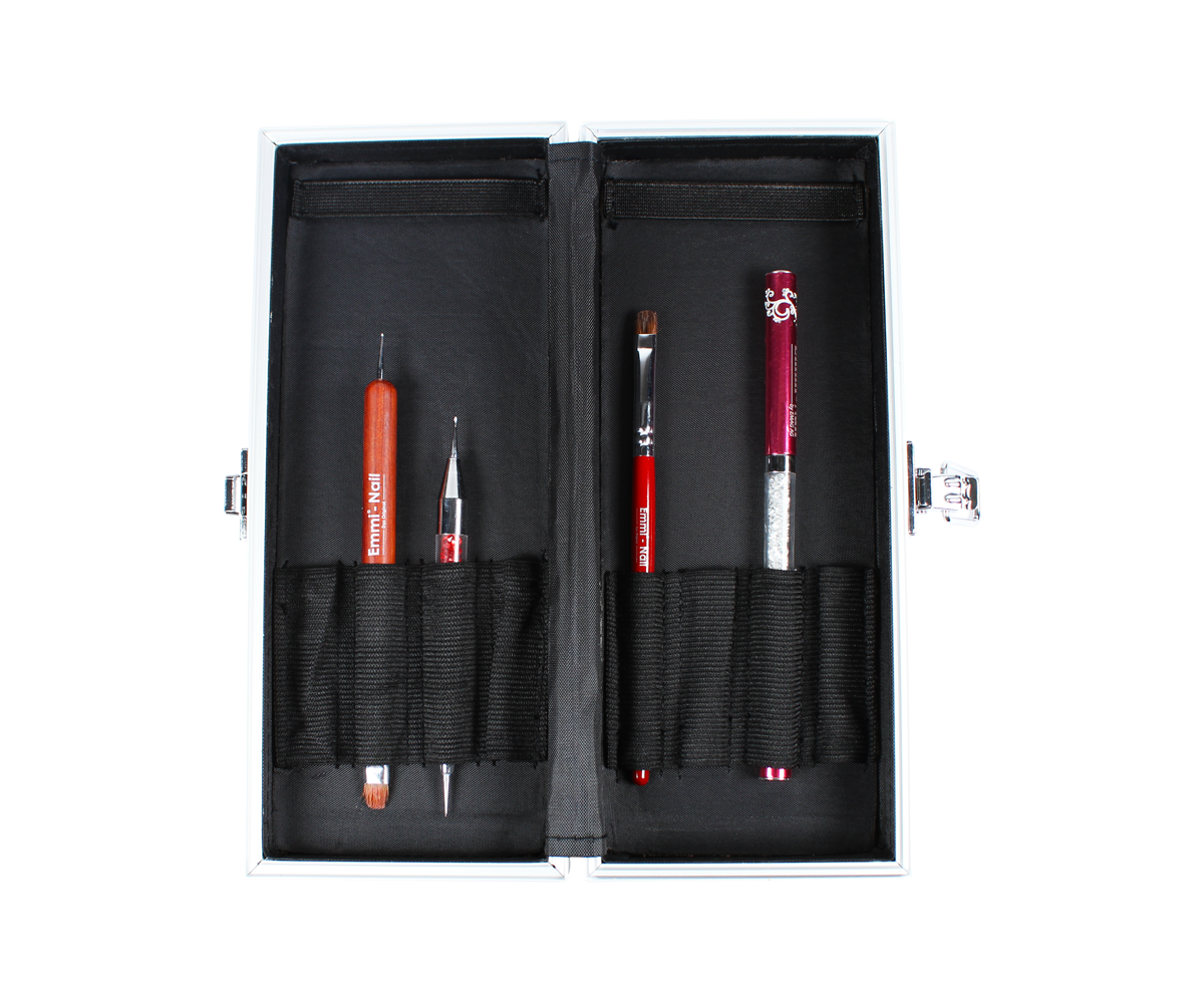 Emmi-Nail brush box white/silver