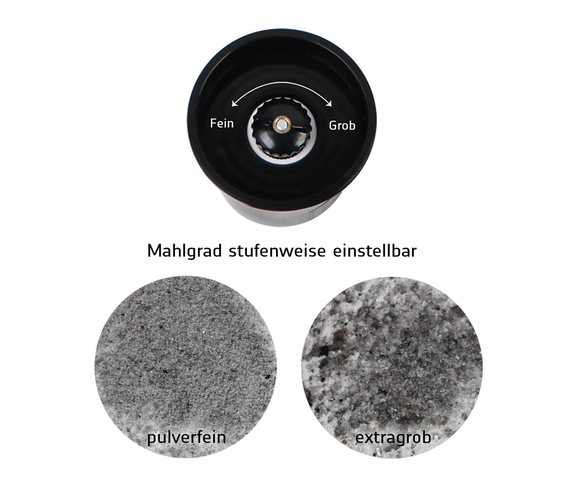 Sel noir Emmi®-Life avec moulin à sel 180 g