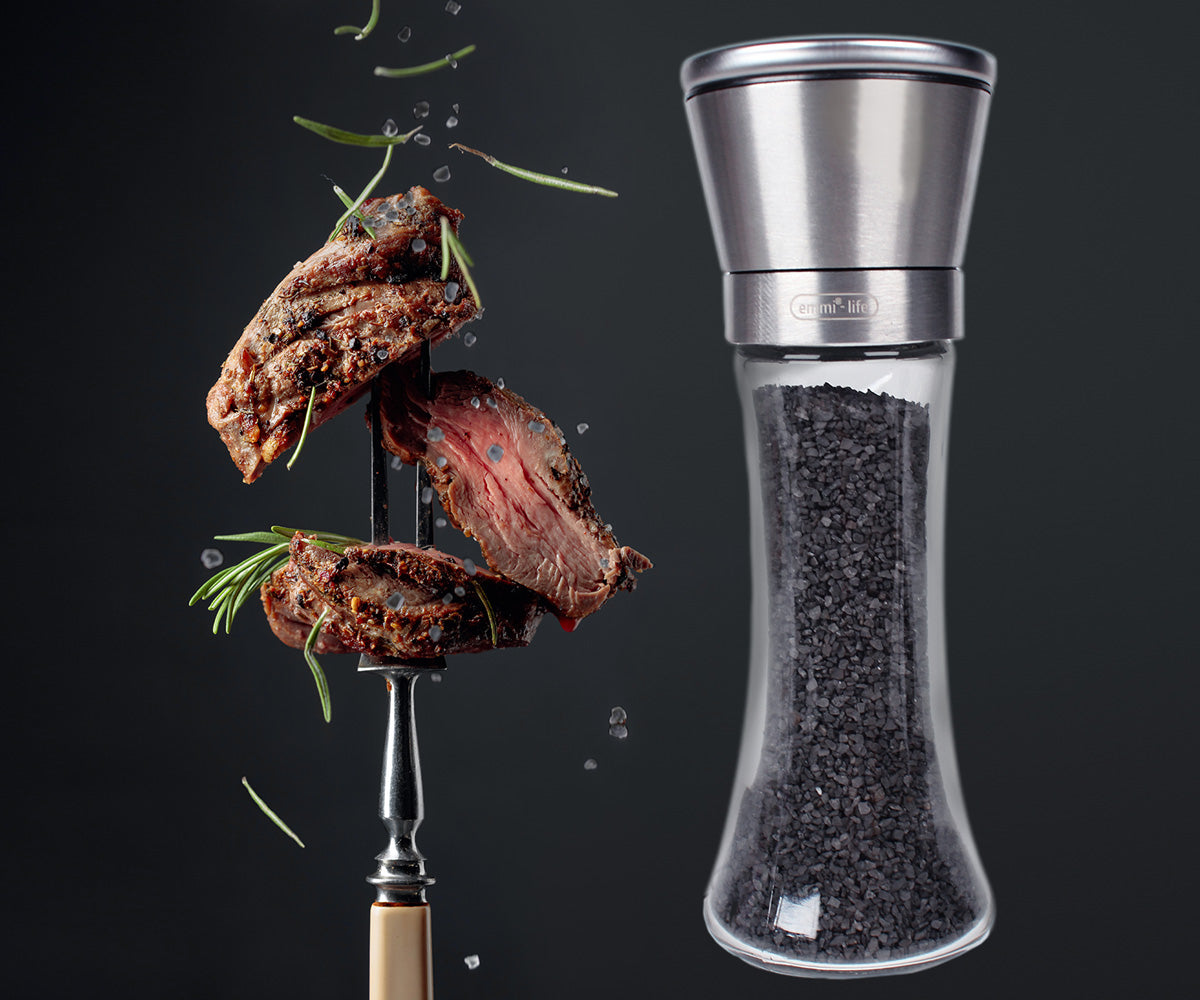 Sel noir Emmi®-Life avec moulin à sel 180 g