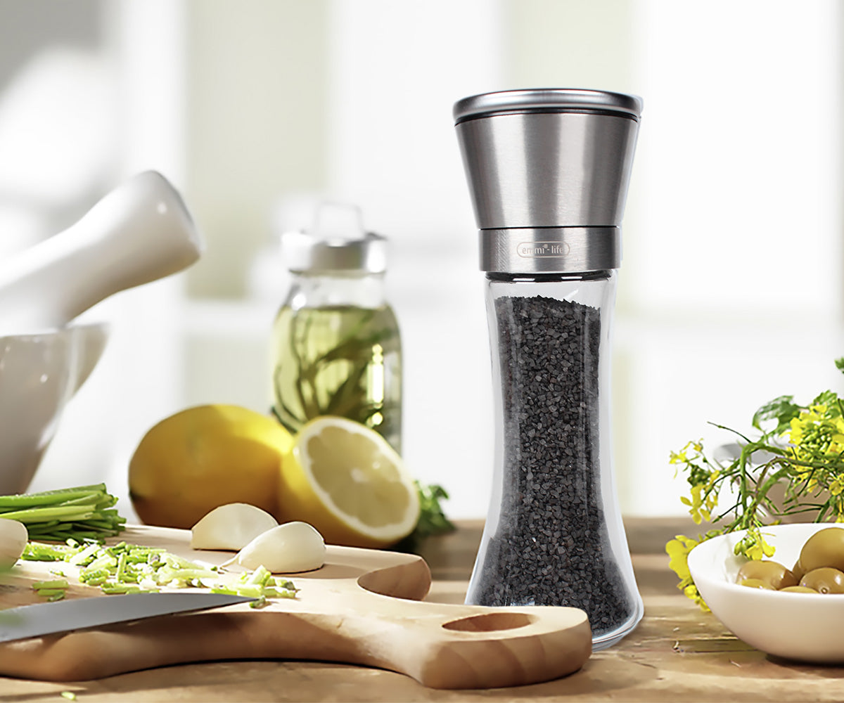 Sel noir Emmi®-Life avec moulin à sel 180 g