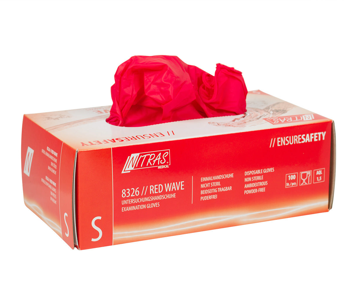 Nitrile gloves powder-free 100 pcs red, size S