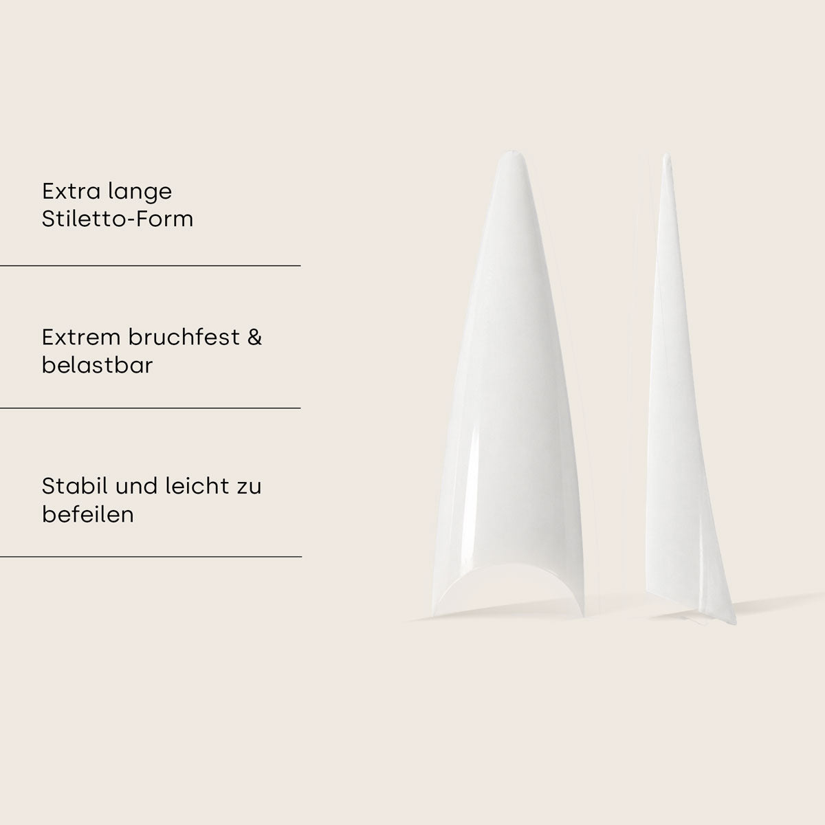 Tipkasten Stiletto "Long" Natur 100St.